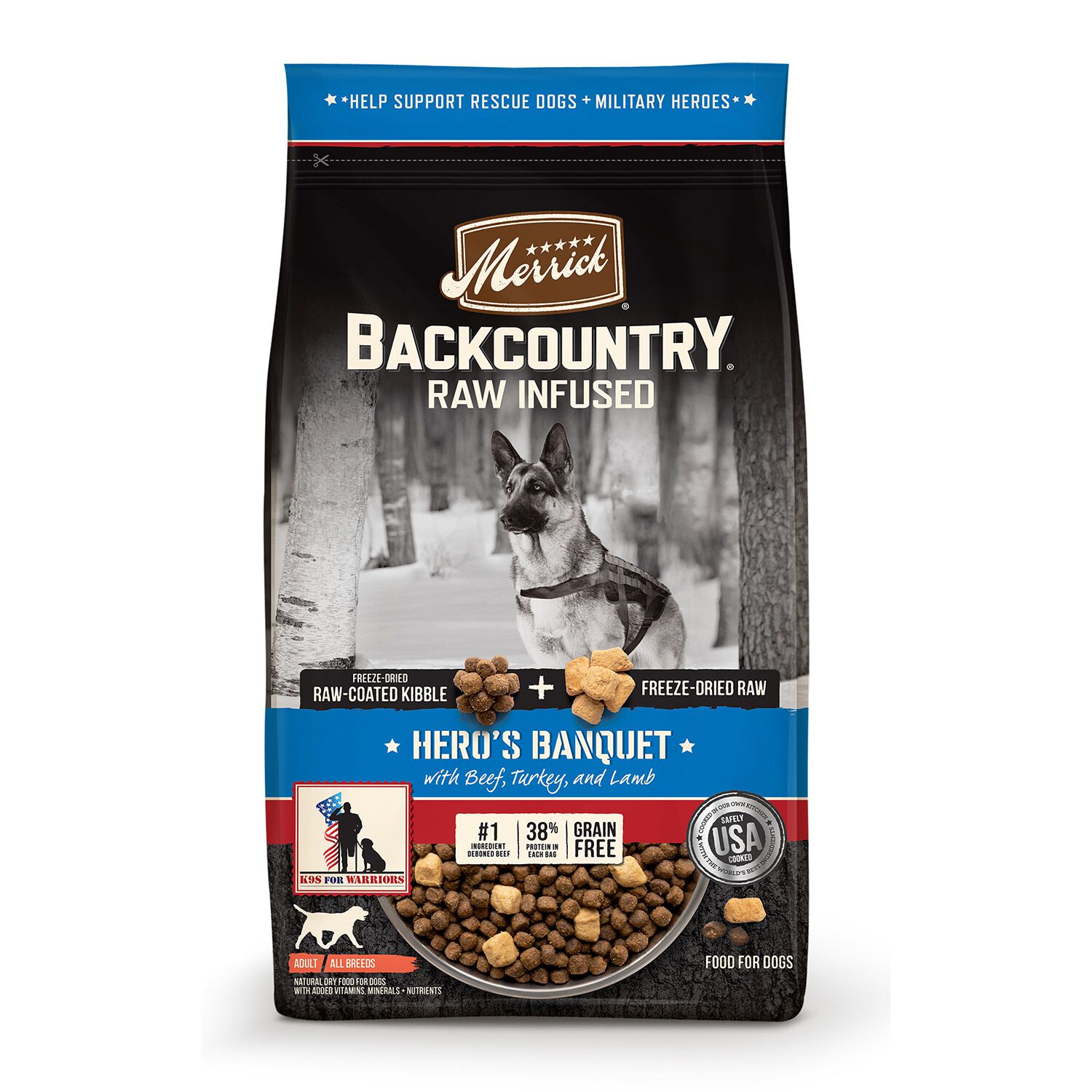 Merrick Backcountry Raw Infused Grain Free Dry Adult Dog Food, Hero's Banquet Recipe