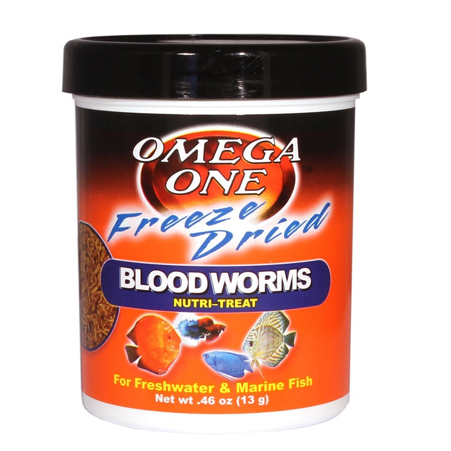 Omega One Freeze Dried Bloodworms Fish Food, 0.46-Oz