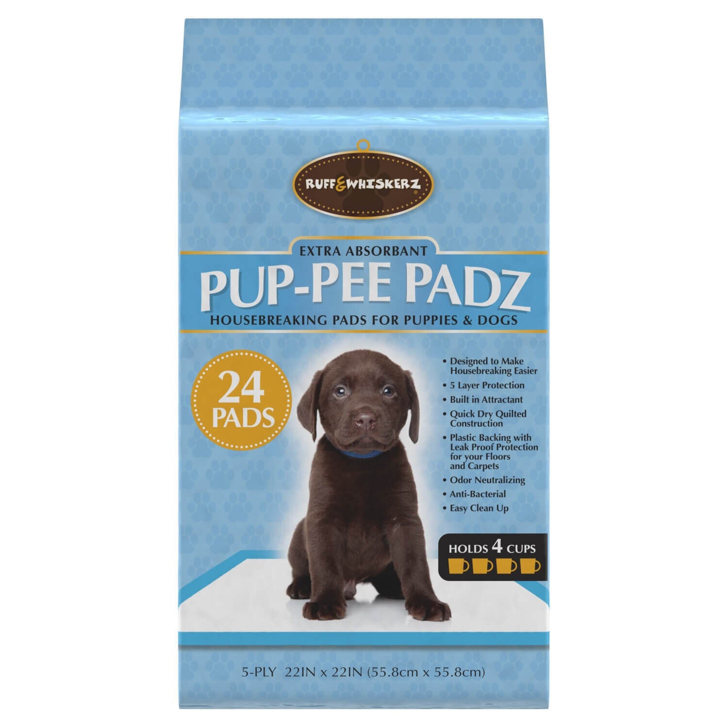 Ruff & Whiskerz Pup Pee Padz Extra Absorbent Dog Potty Training Pads, 24X24