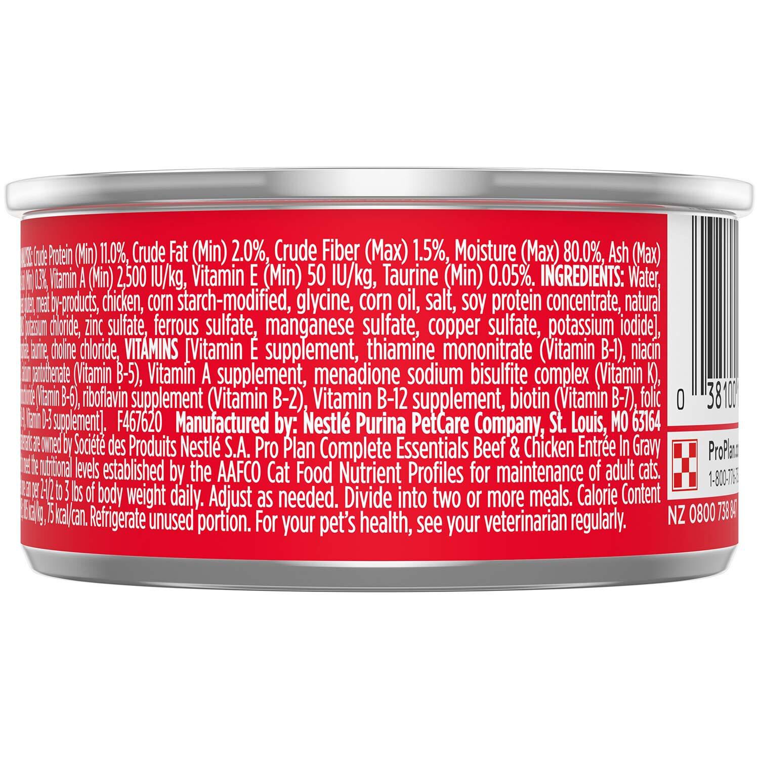 Purina Pro Plan High Protein Wet Cat Food, Beef And Chicken In Gravy Entree