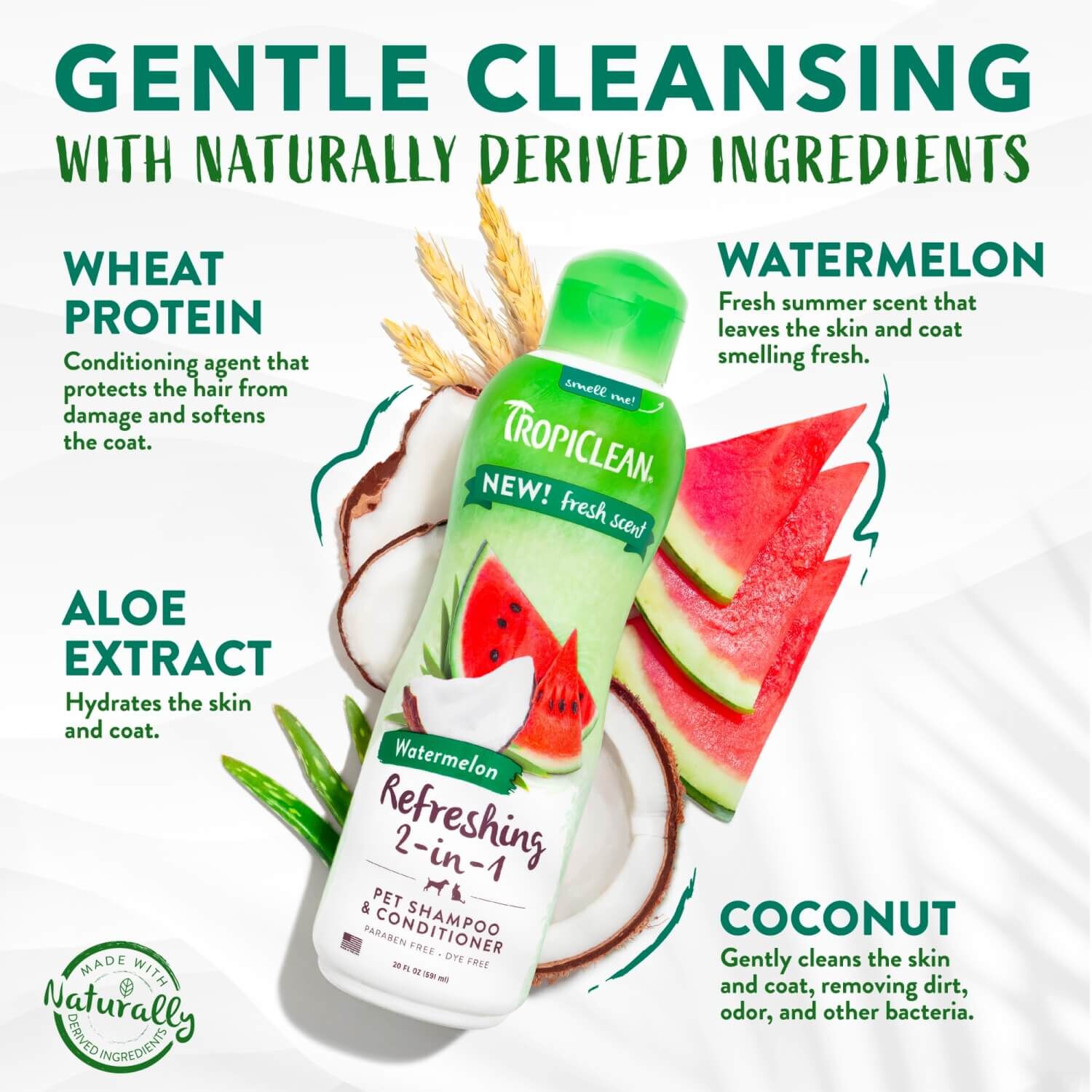 Tropiclean Refreshing Watermelon 2-In-1 Shampoo And Conditioner For Dogs & Cats