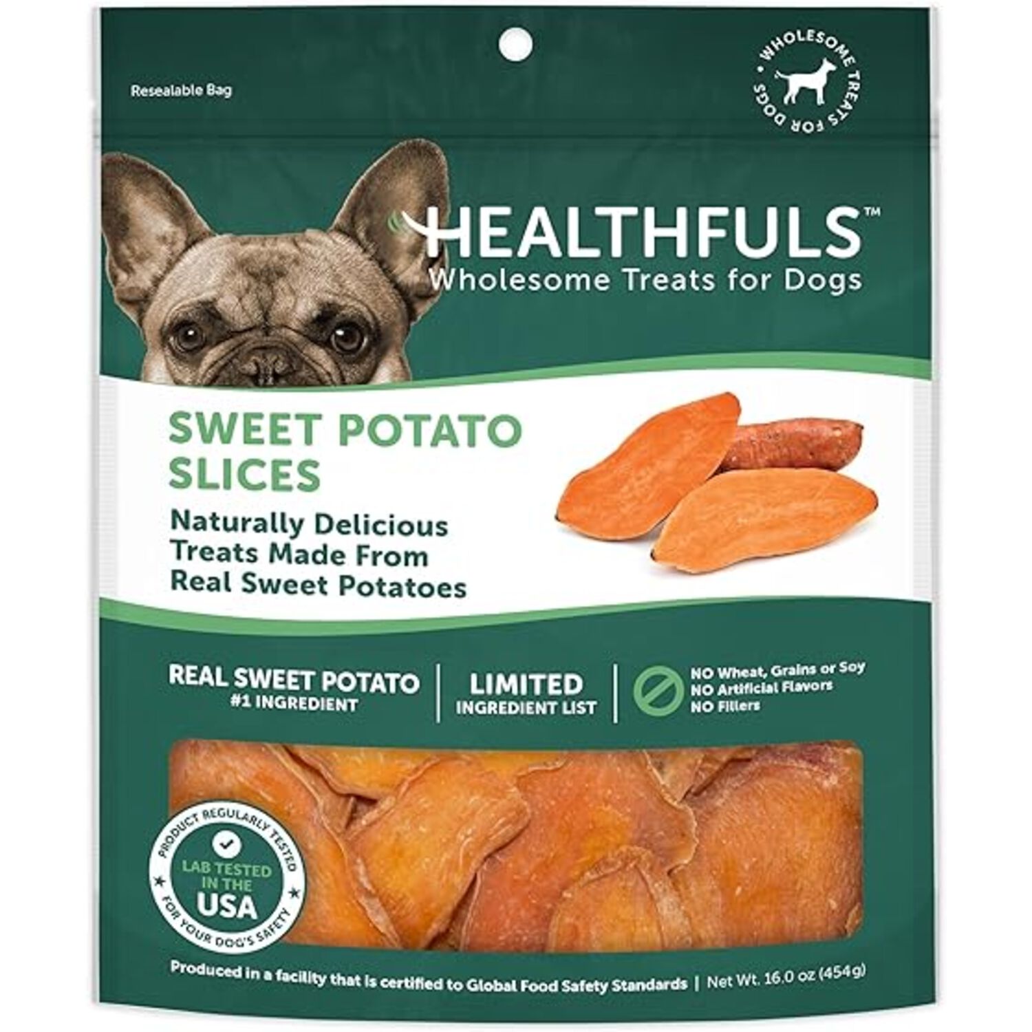 Healthfuls Sweet Potato Slices Natural Dog Treats, 16-Oz Bag