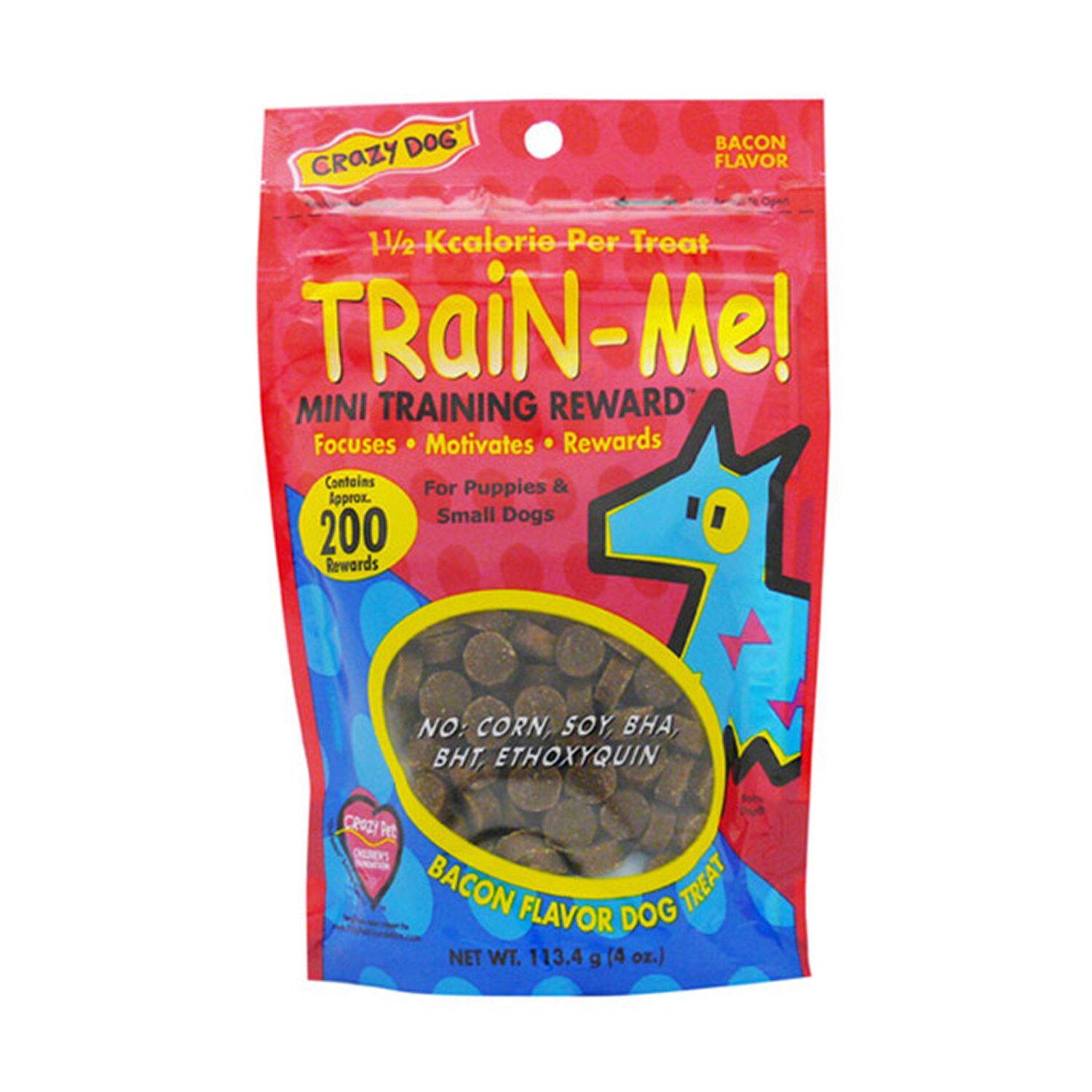 Crazy Dog Crazy Pets Train-Me! Mini Soft & Chewy Dog Treats, Bacon