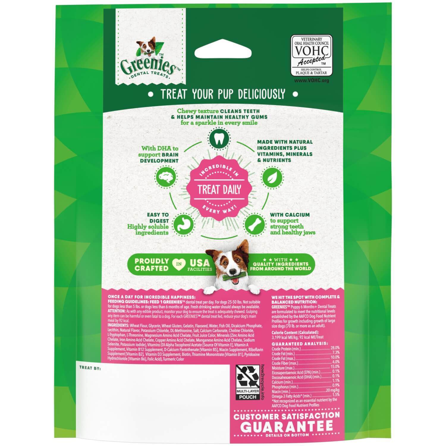 Greenies Puppy Regular Size Natural Dental Dog Treats