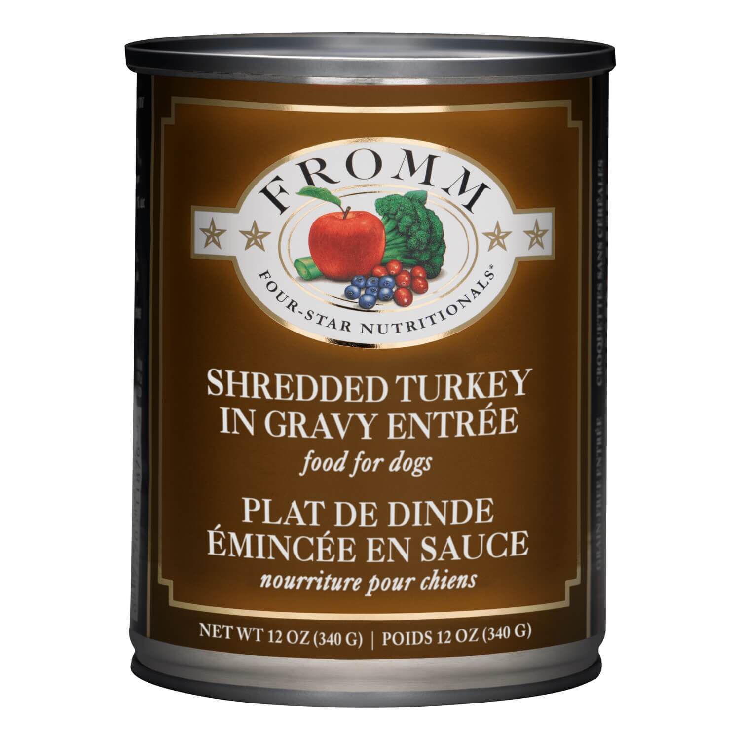 Fromm Four-Star Shredded Turkey In Gravy Entr&eacute;e Food For Dogs 12 Oz