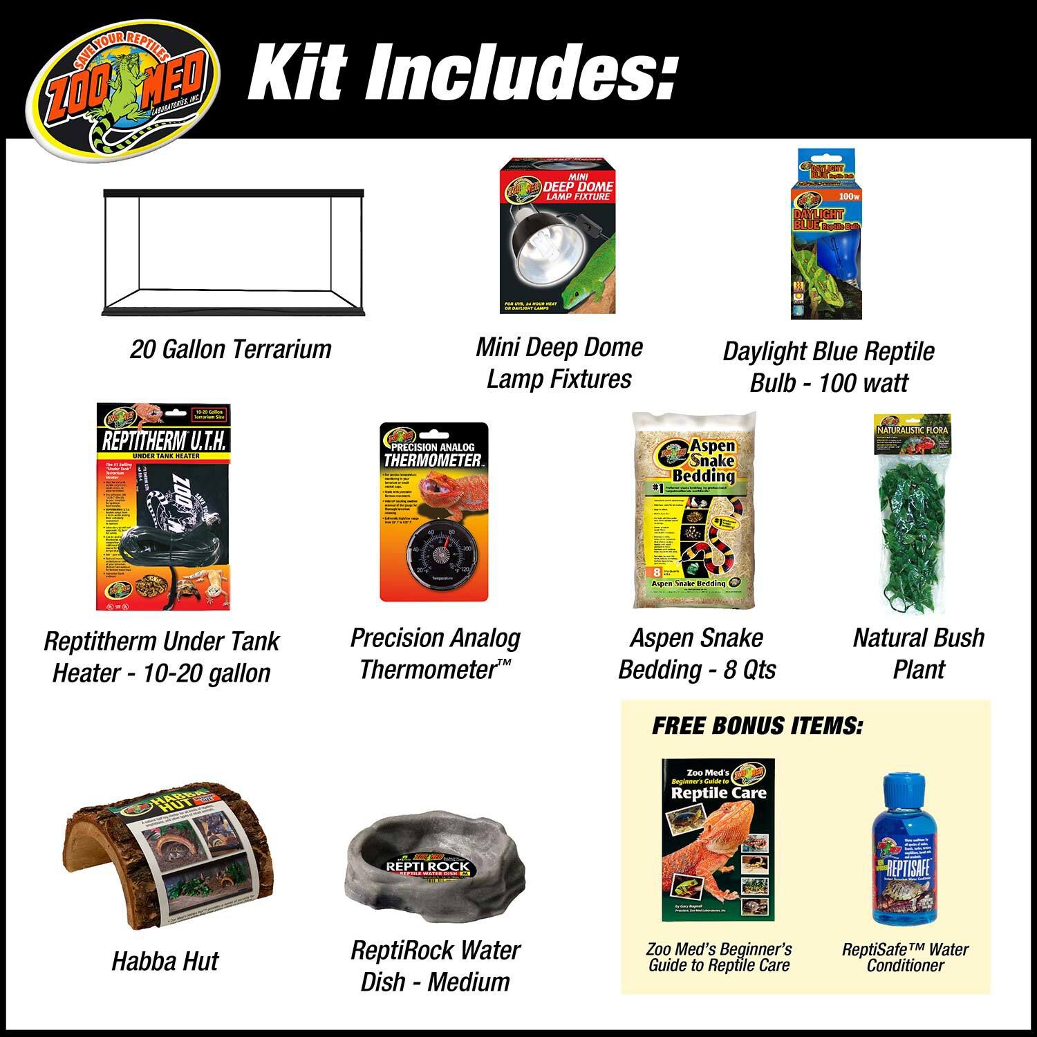 Zoo Med Reptihabitat 20 Gallon Snake Kit Reptile Habitat Starter Kit