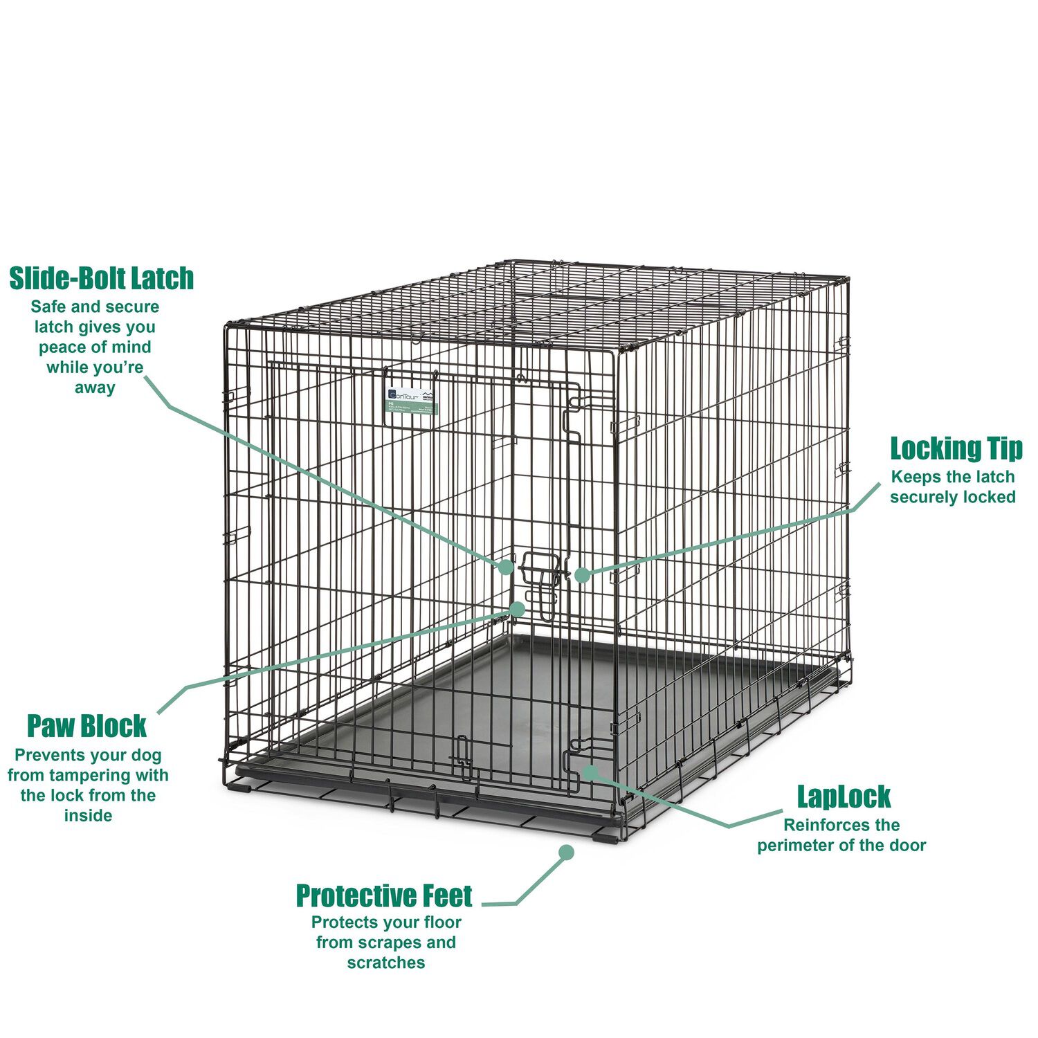 Midwest Contour Folding Single Door Dog Crate, 48"