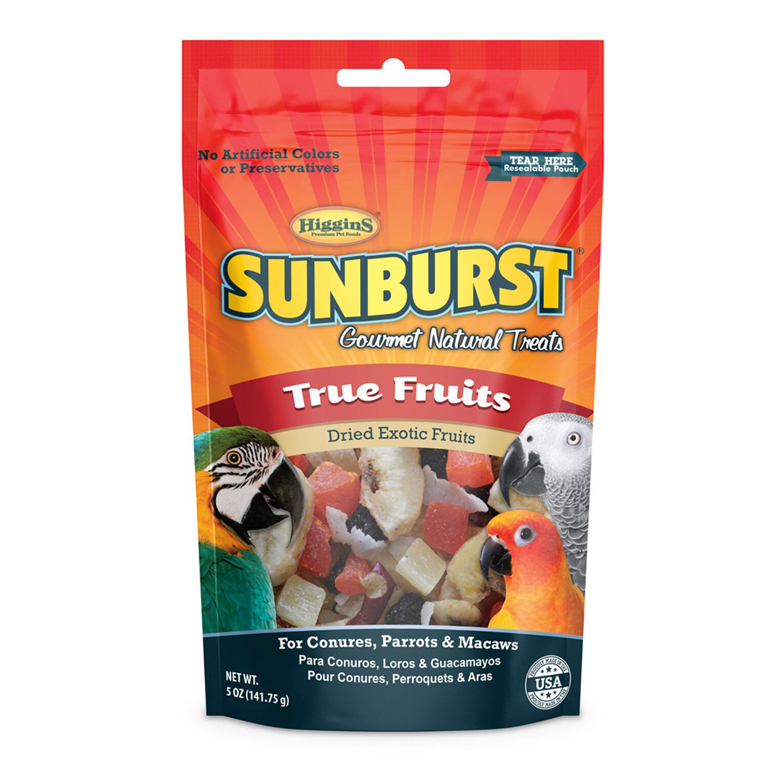 Higgins Sunburst Gourmet Treats True Fruits Bird Treat