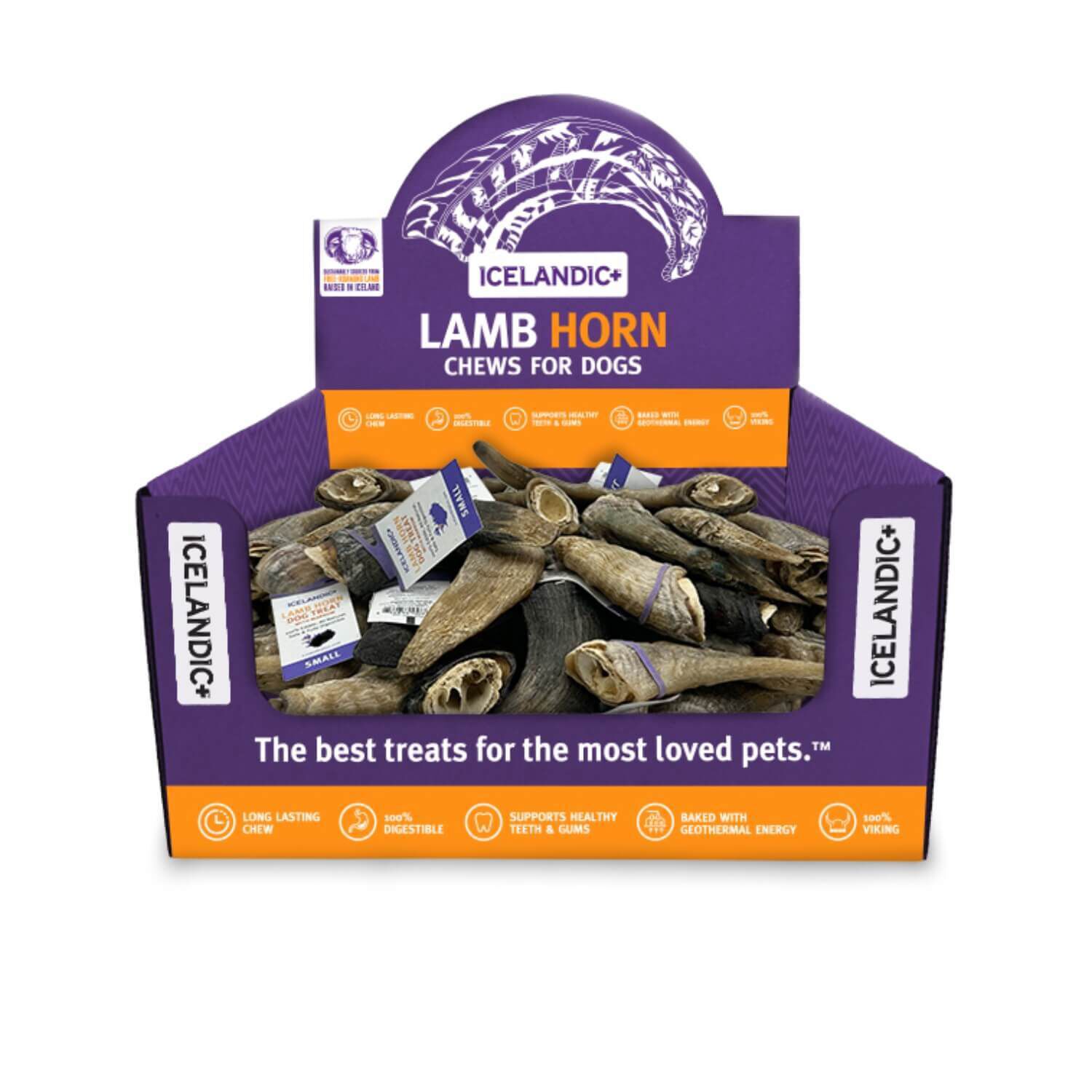 Icelandic+ Small Lamb Horn With Marrow Chews Dog Treats, Small