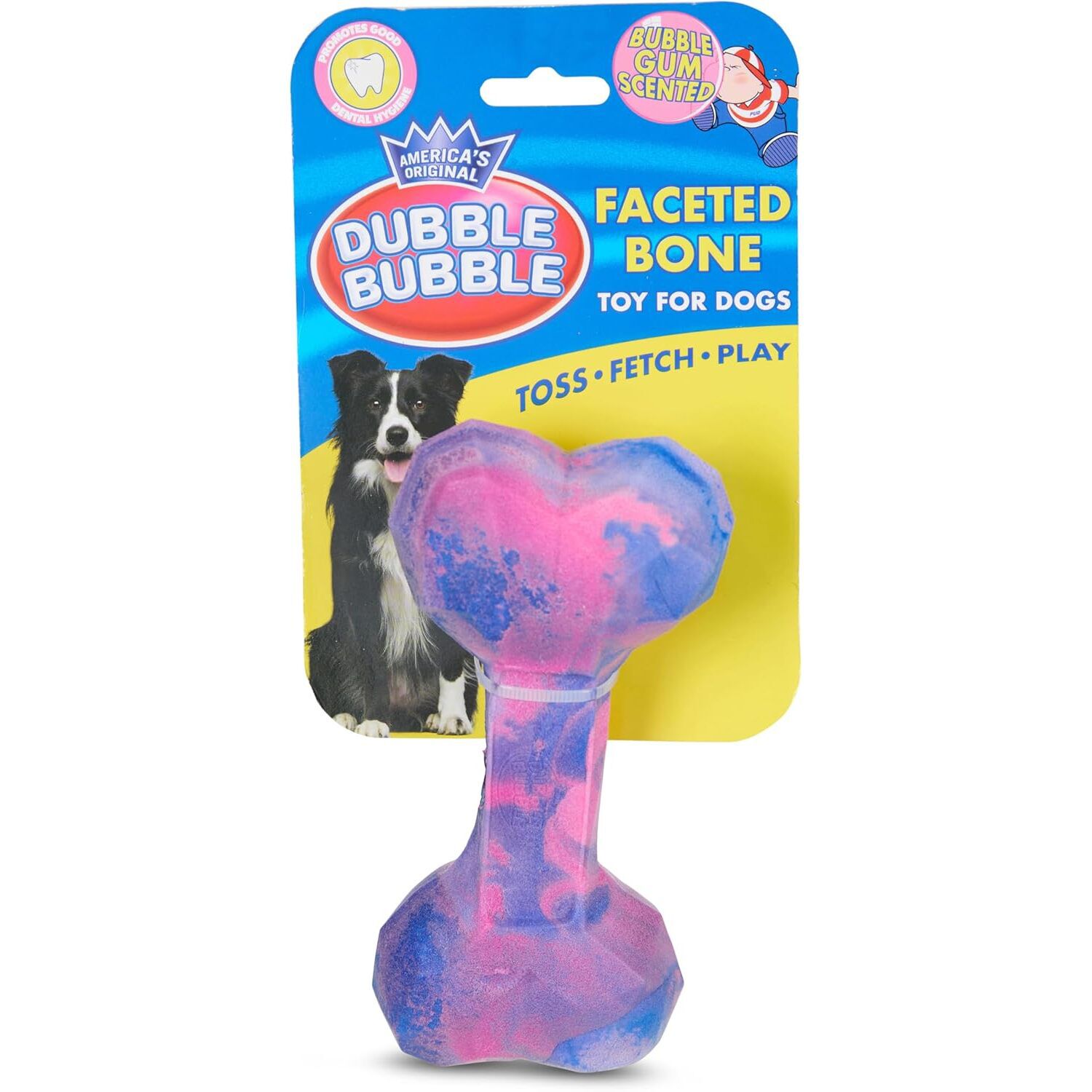 Tootsie Double Bubble Geo Bone Durable Dog Chew Toy, 6"