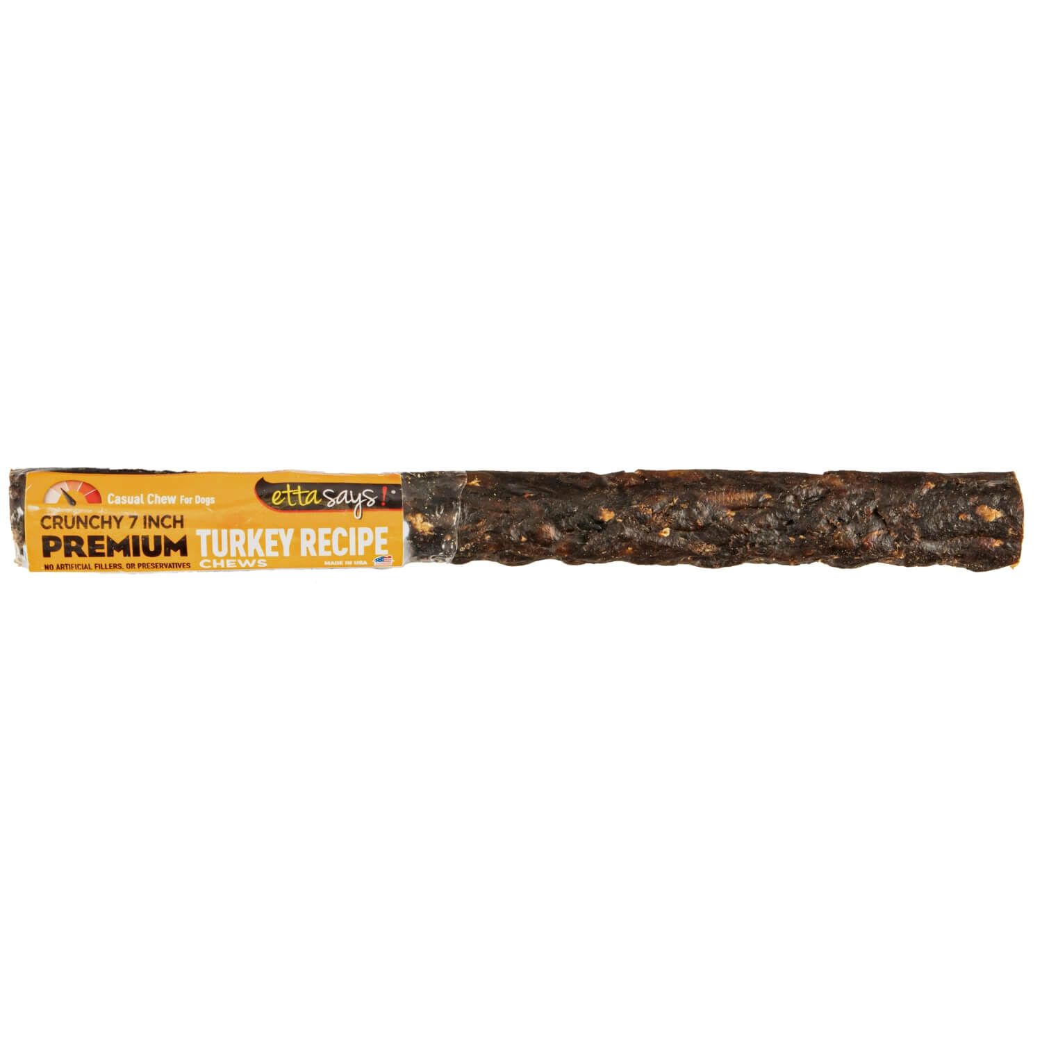 Etta Says! Premium Crunchy Turkey Chew Dog Treats, 7In