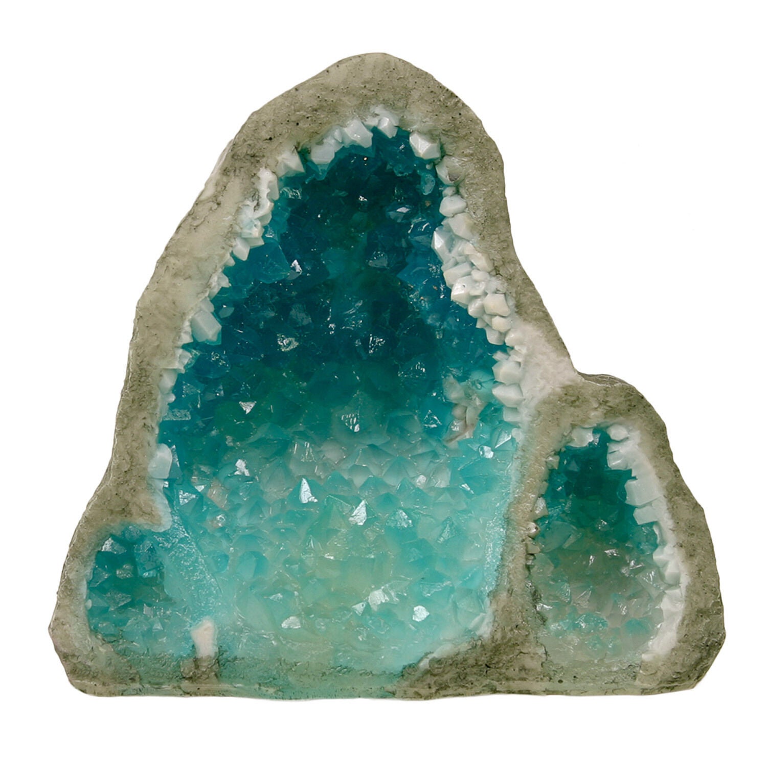 Blue Ribbon Exotic Environments Blue Glow In The Dark Geode Stone Aquarium Ornament