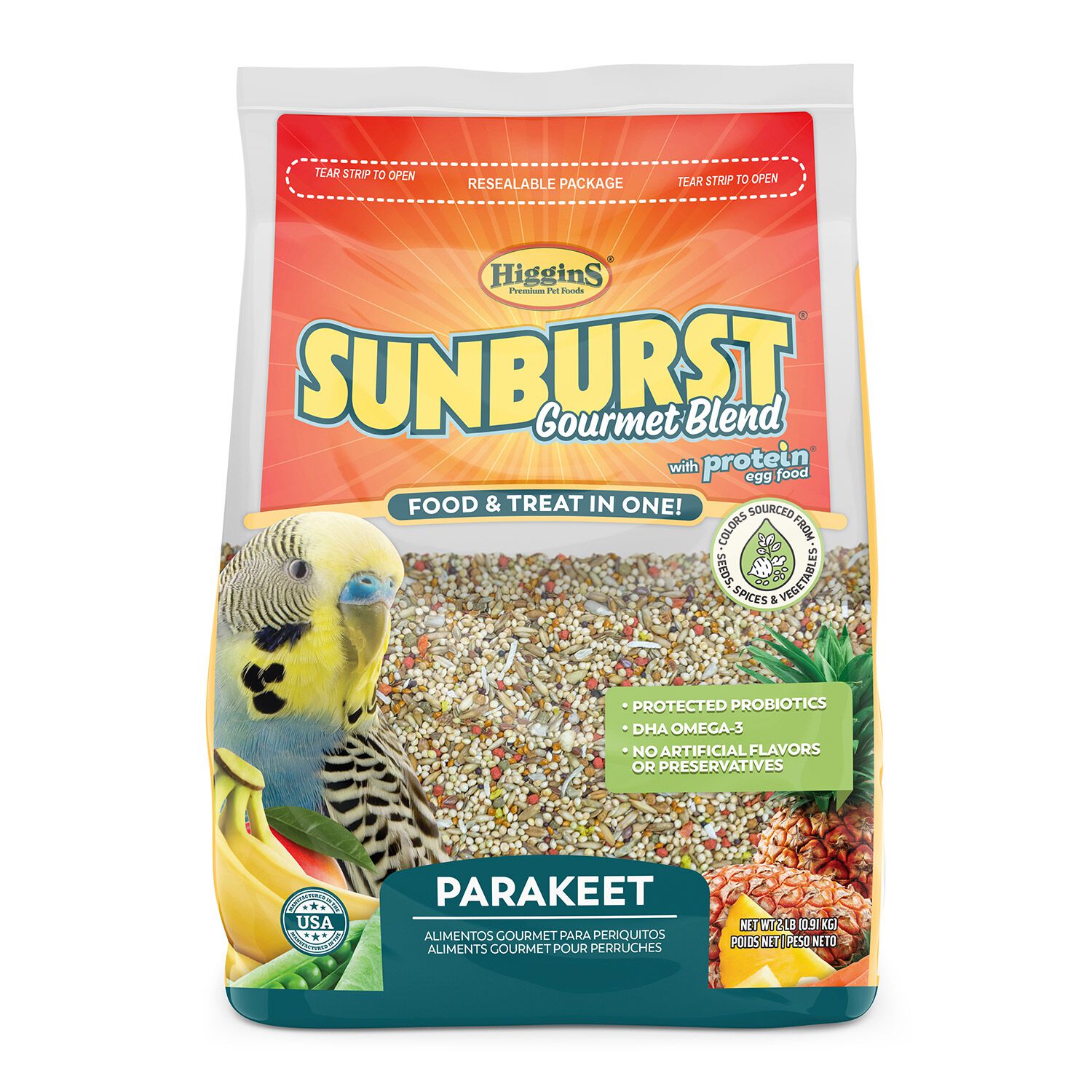 Higgins Sunburst Gourmet Blend - Parakeet Bird Food