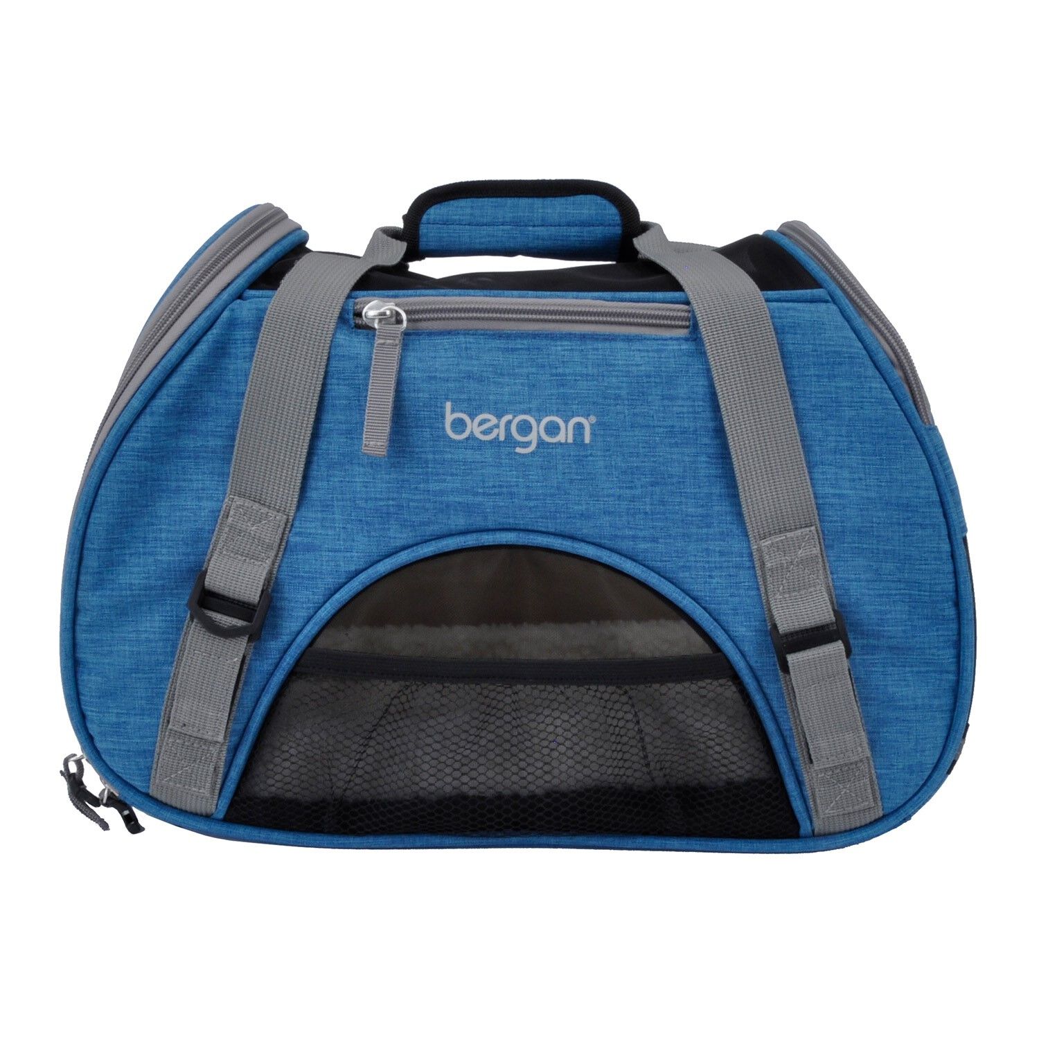 Bergan Comfort Airline Approved Cat & Dog Carrier, Small, Bermuda Turquoise & Grey