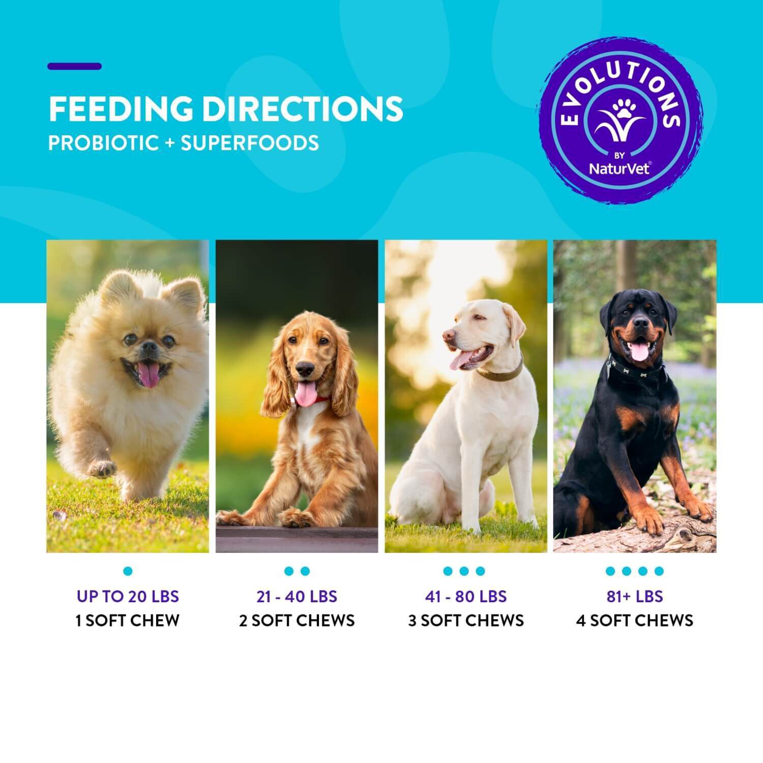 Naturvet Evolutions Probiotic + Superfoods Soft Chew Supplements For Dogs