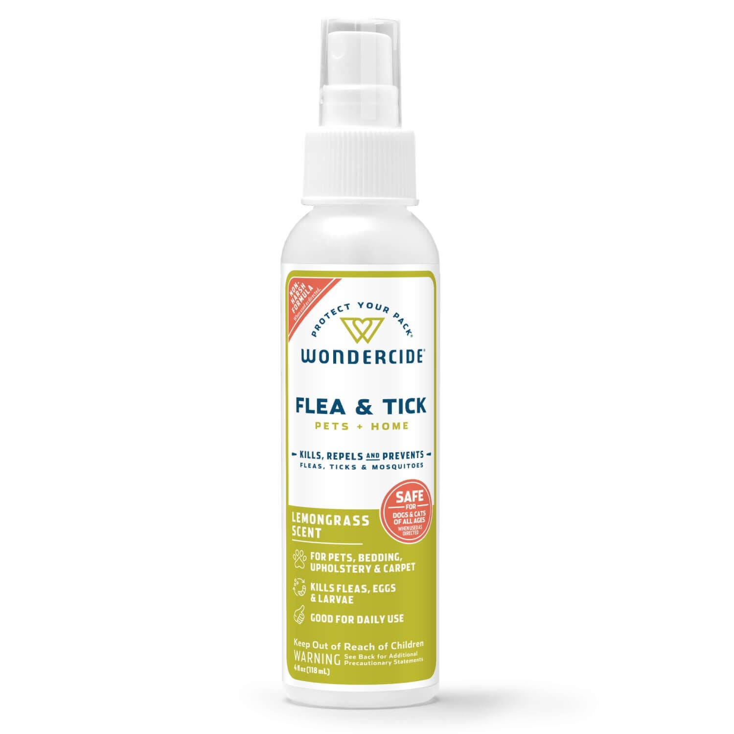 Wondercide Flea, Tick & Mosquito Control & Repellent Spray For Dogs, Cats & Home,  Lemongrass