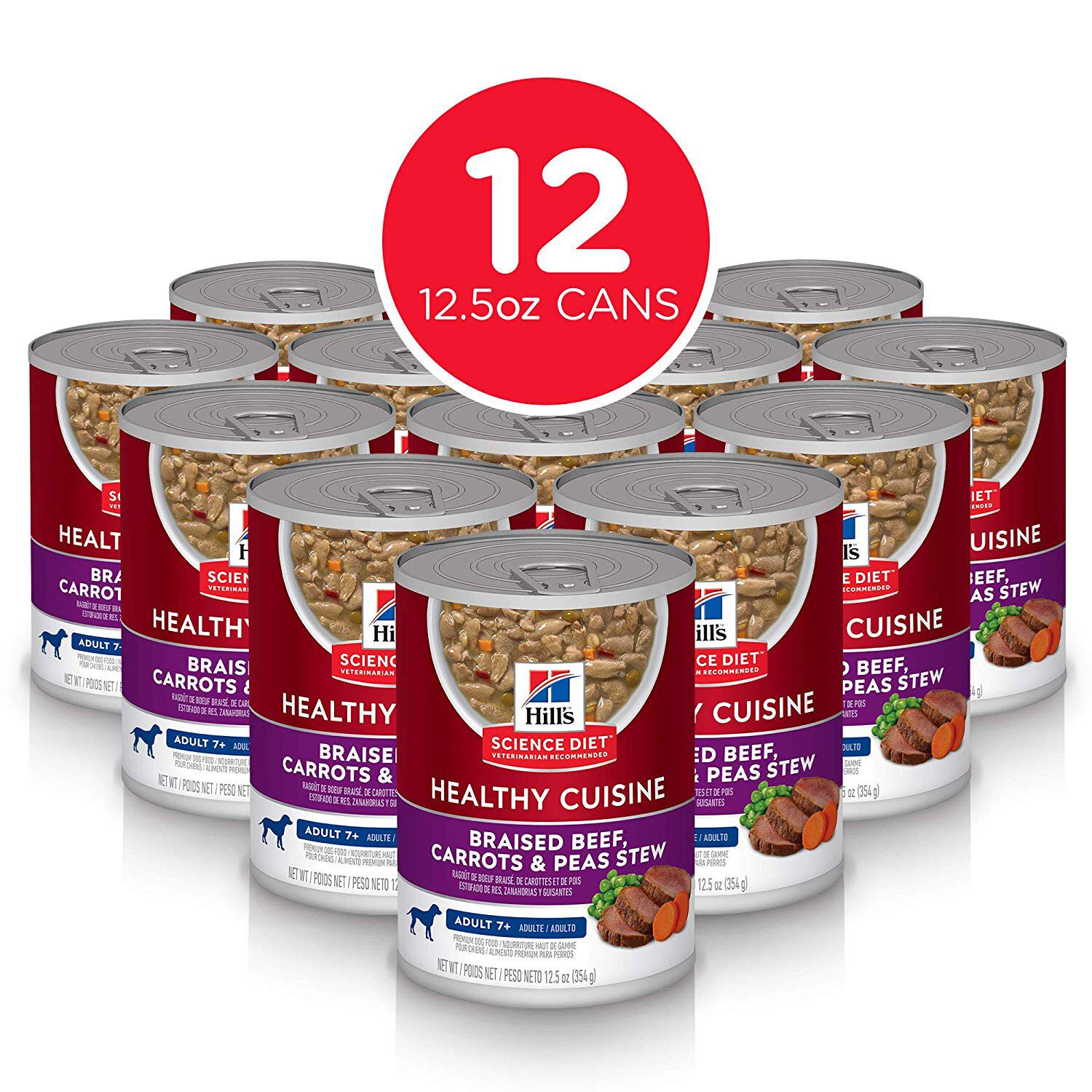 Hill's Science Diet Senior 7+ Healthy Cuisine Hearty Beef, Carrots & Peas Stew Wet Dog Food