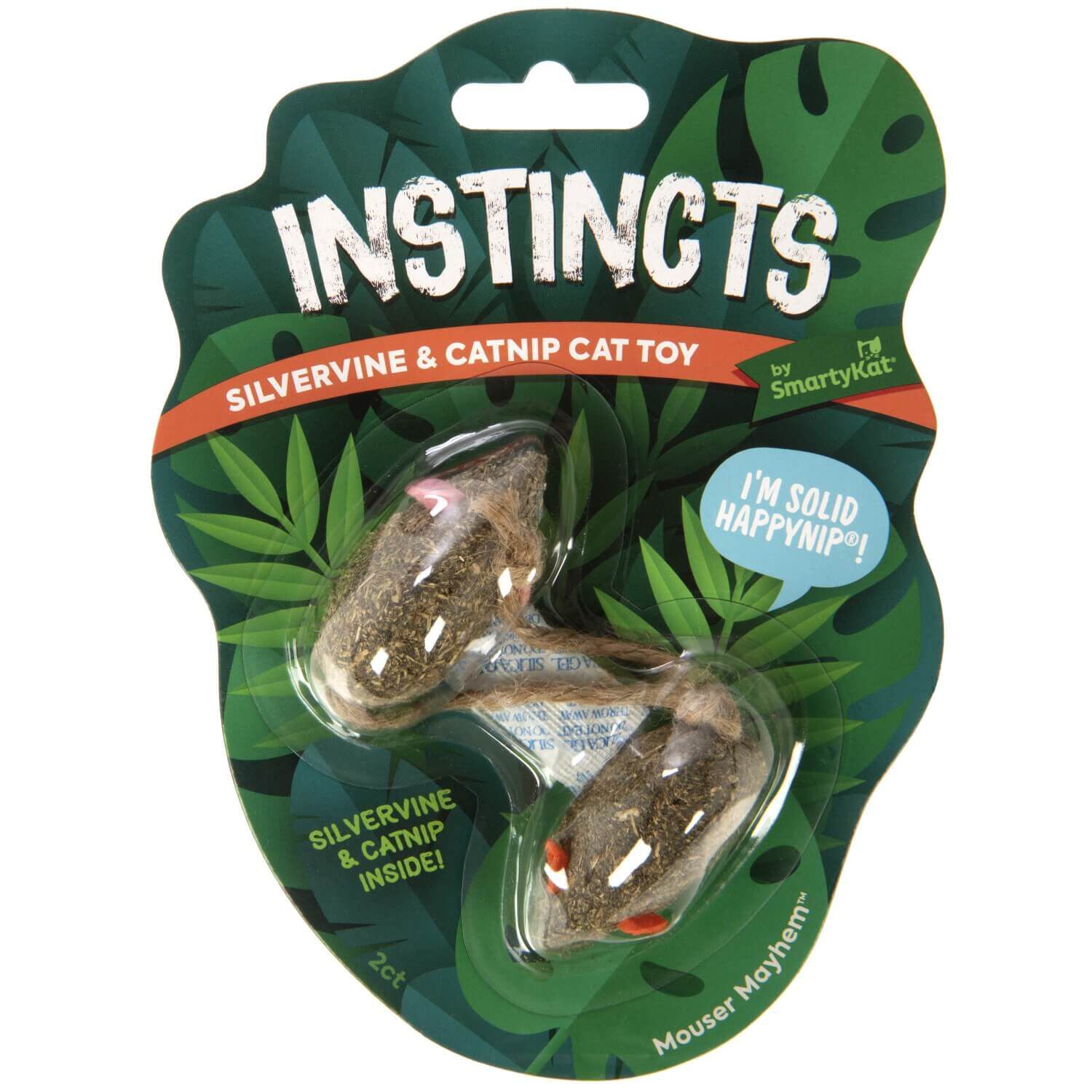 Instincts By Smartykat&reg; Mousy Mayhem Happynip Silvervine & Catnip Compressed Catnip Cat Toy, Set Of 2