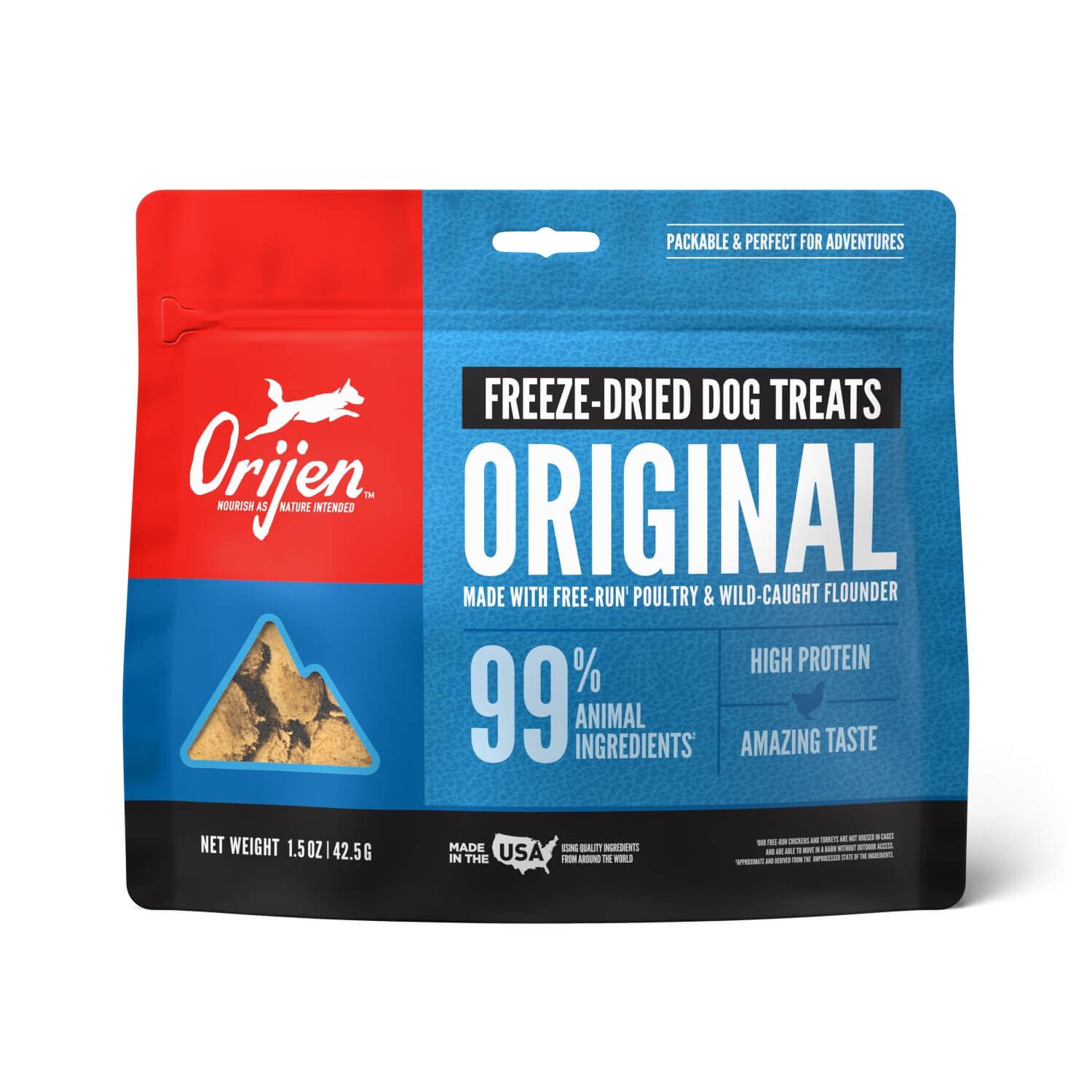 Orijen Freeze Dried Dog Treats, Grain Free, High Protein, Original, 1.5Oz