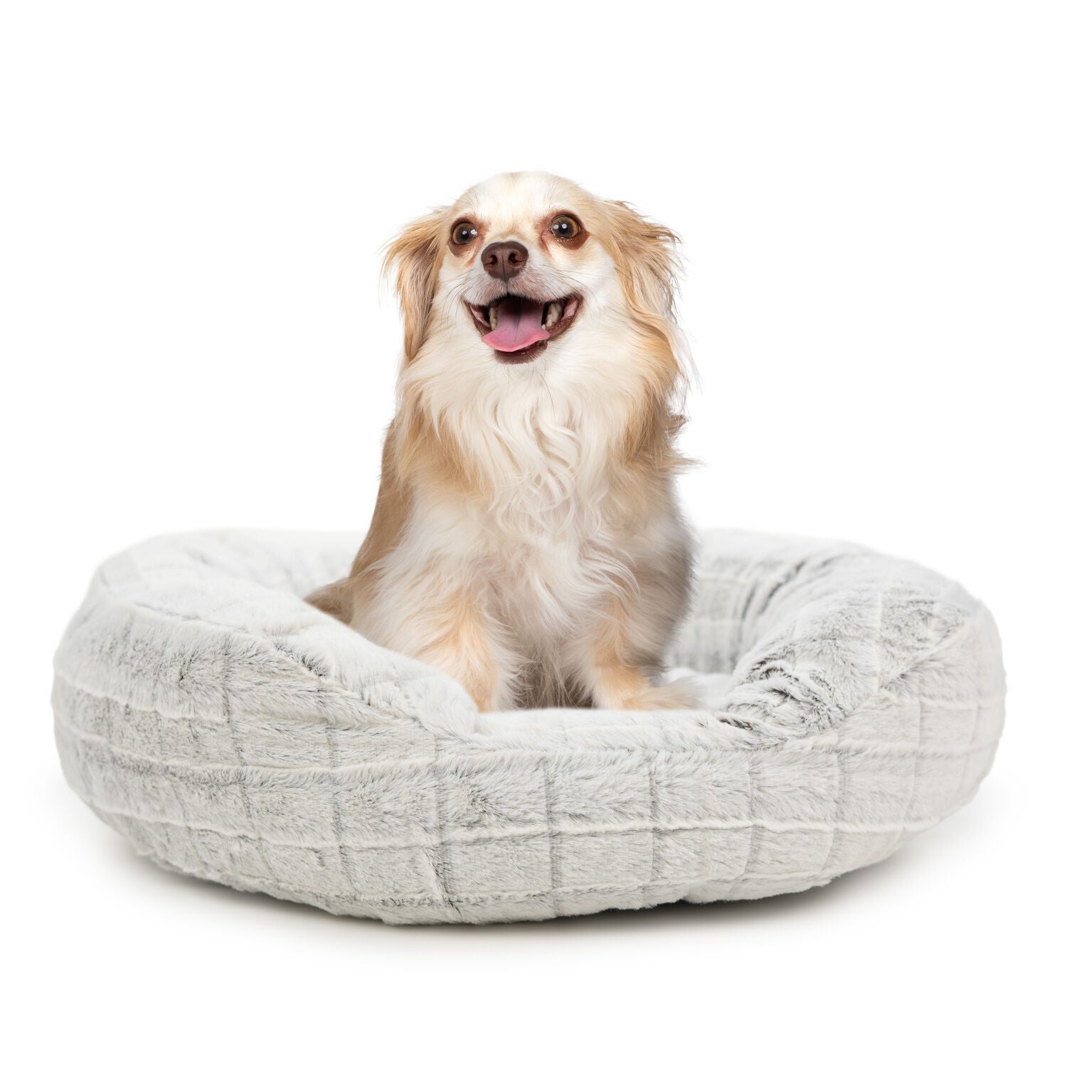 Simply Dog Plush Round Dog Bed, 23" - Gray
