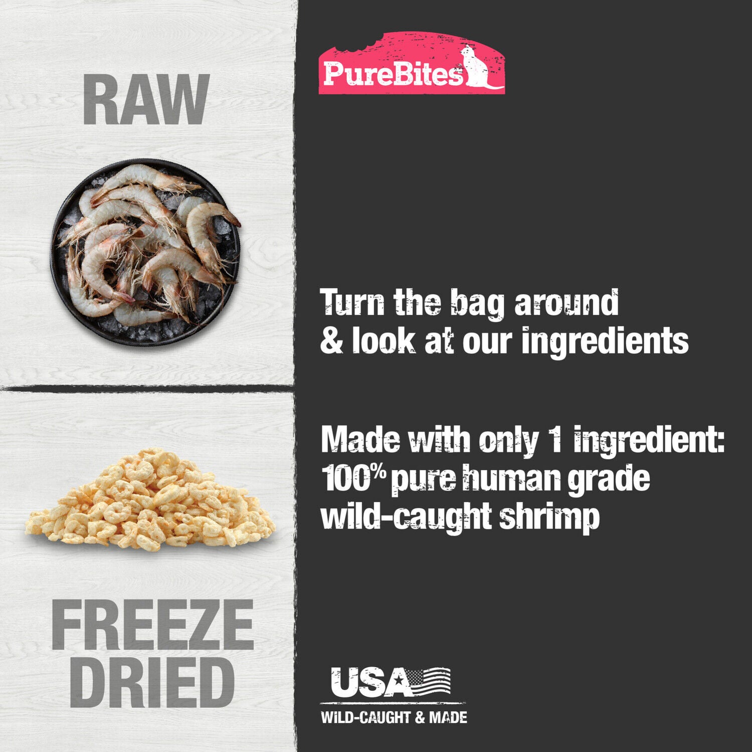 Purebites Shrimp Freeze Dried Cat Treats, 1 Ingredient, Made In Usa, 0.8Oz