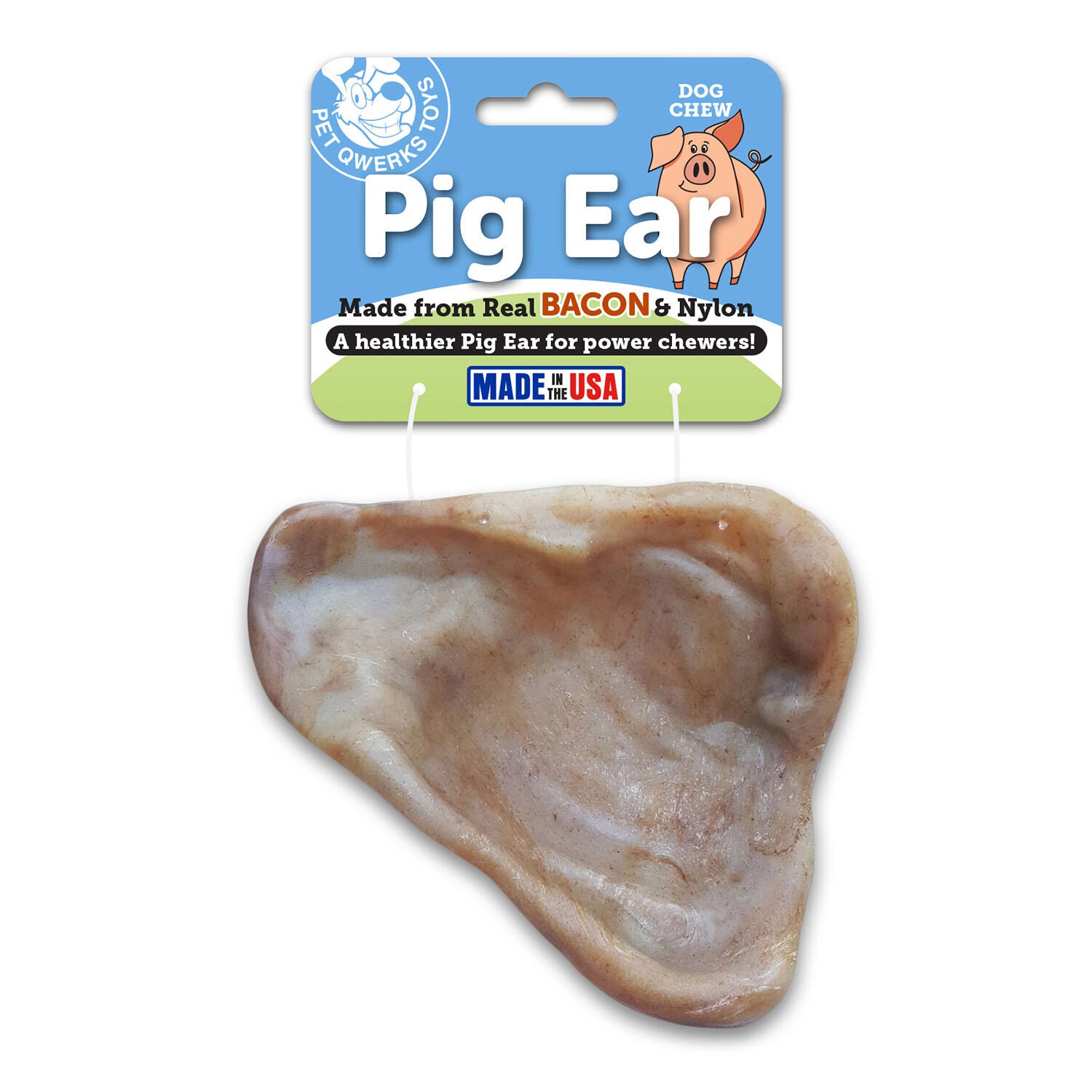 Pet Qwerks Pig Ear Bacon Nylon Dog Chew