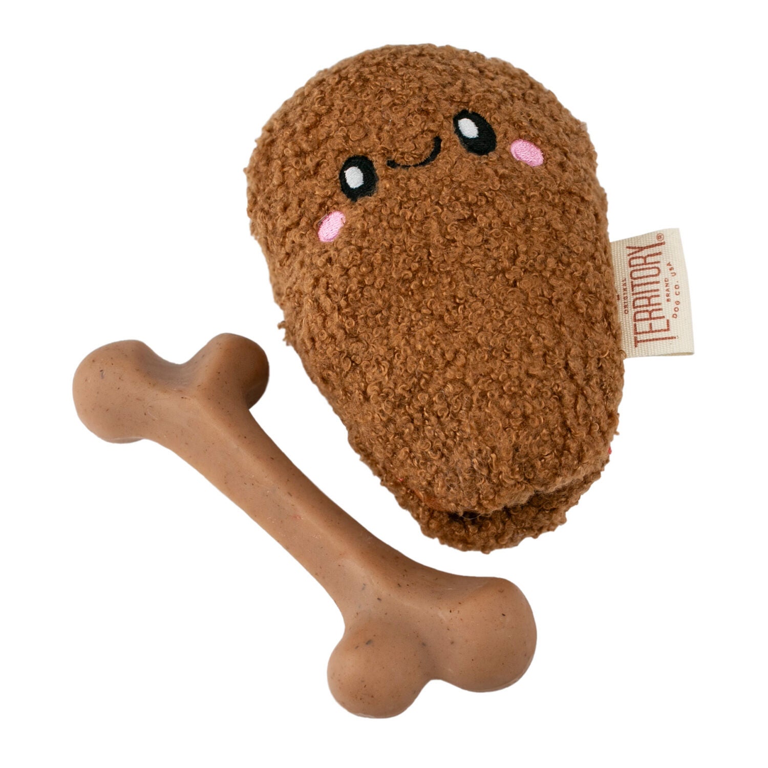 Territory Chicken Leg Bone 2-In-1 Squeak & Chew Dog Toy, 8"