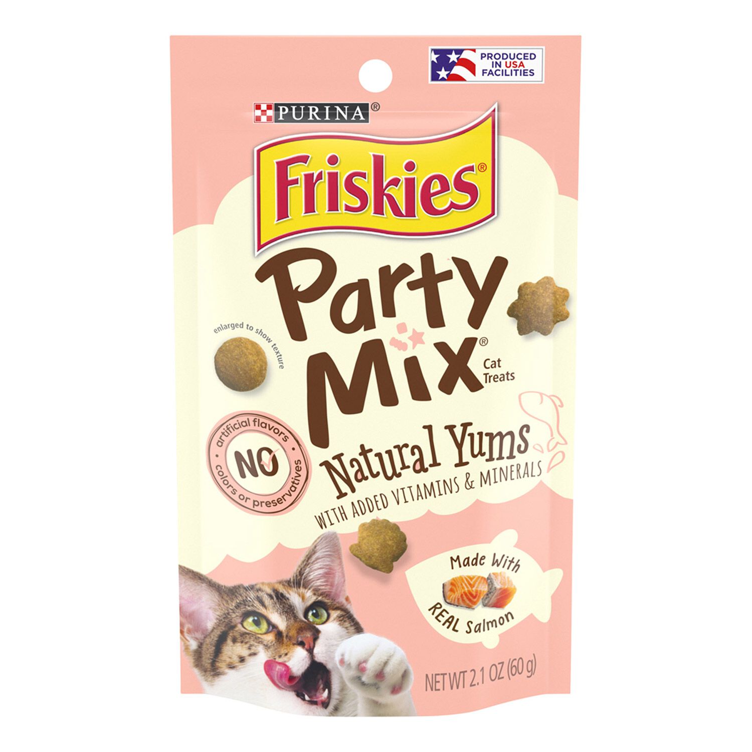 Friskies Party Mix Naturals With Real Salmon Cat Treat