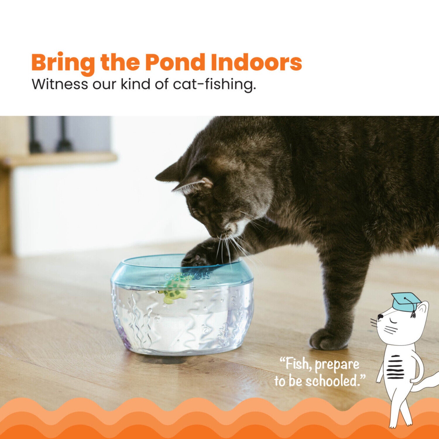 Catstages Meow-Smerizing Fun Fish Bowl Interactive Cat Toy