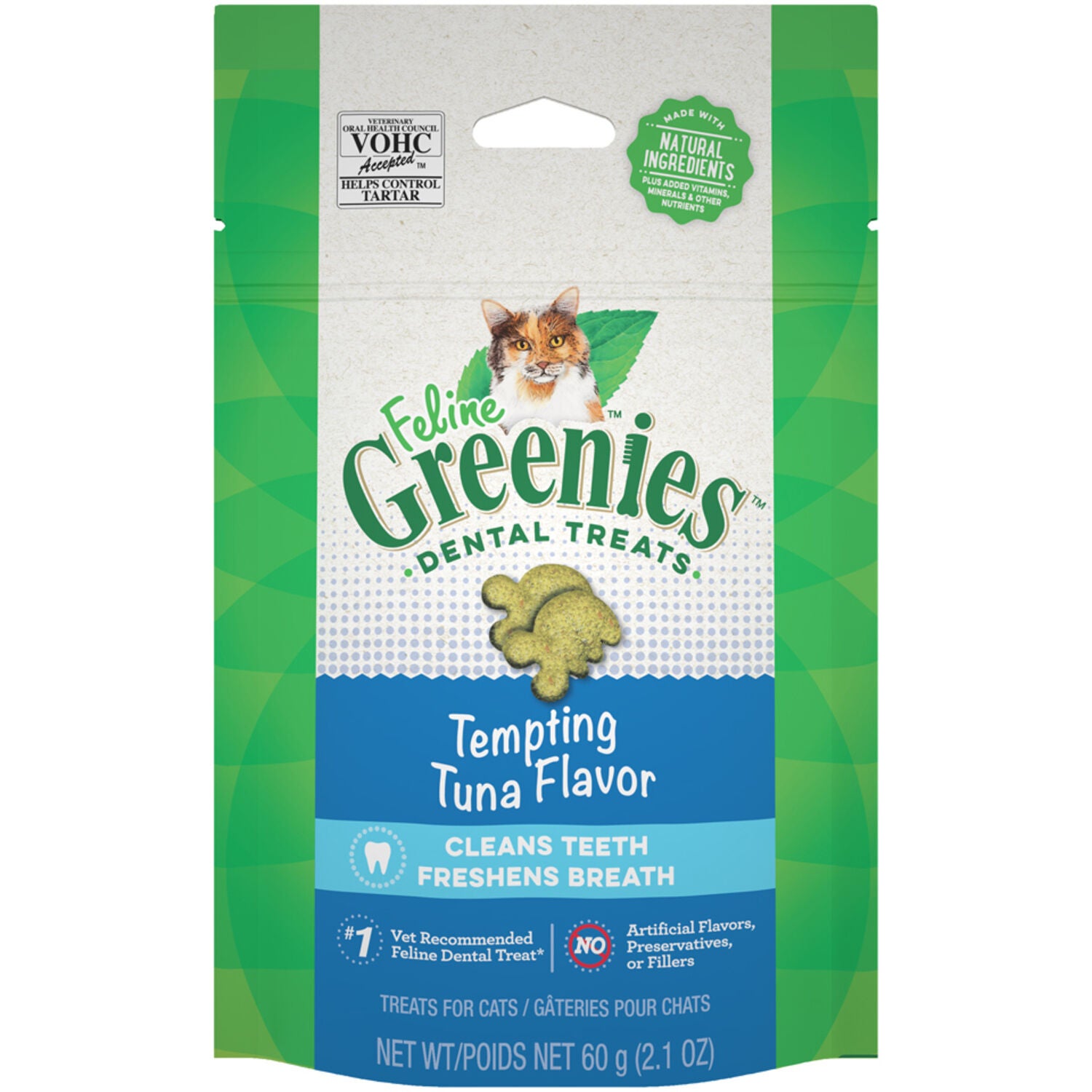 Greenies Adult Dental Care Cat Treats Tempting Tuna Flavor