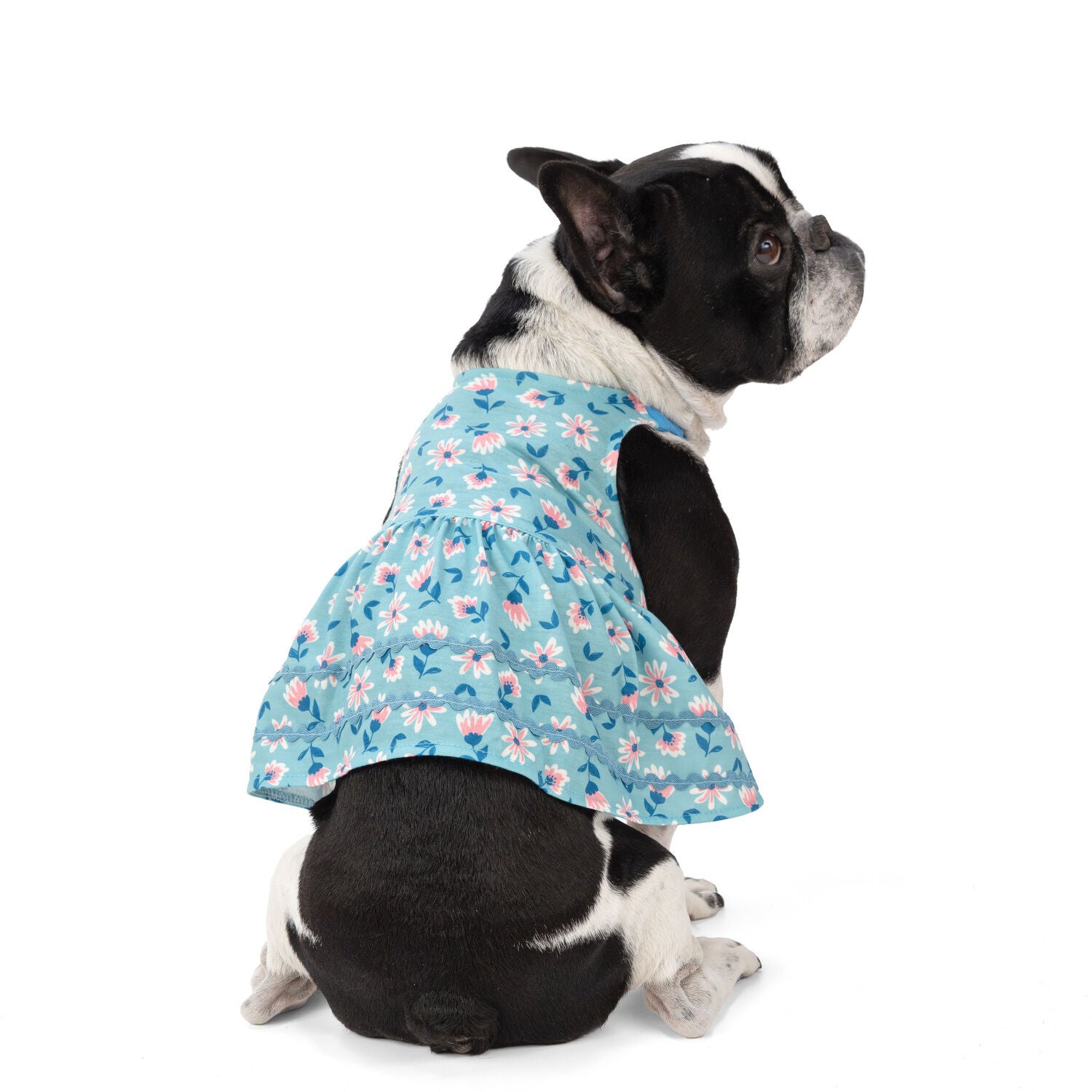 Simply Dog Blue Floral Dog Dress, Large