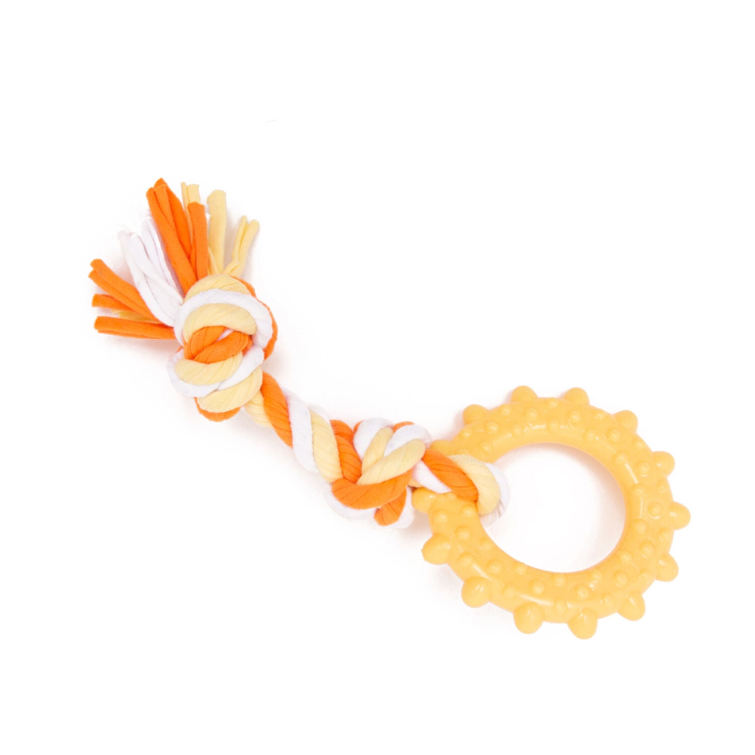 Little & Lively Rubber Sun Ring & Rope Small Dog Chew Toy