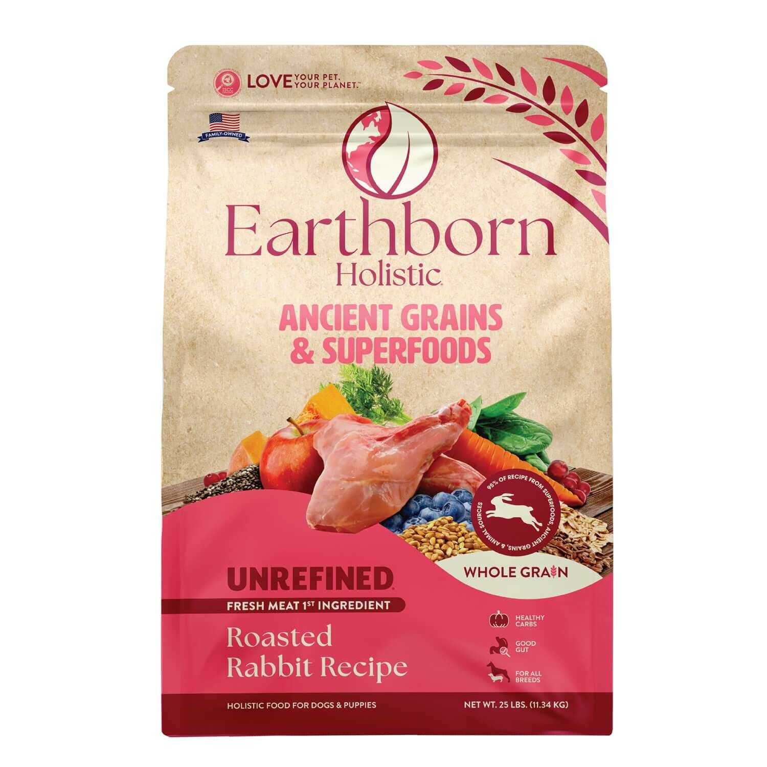 Earthborn Holistic Unrefined Roasted Rabbit With Ancient Grains & Superfoods Dry Dog Food
