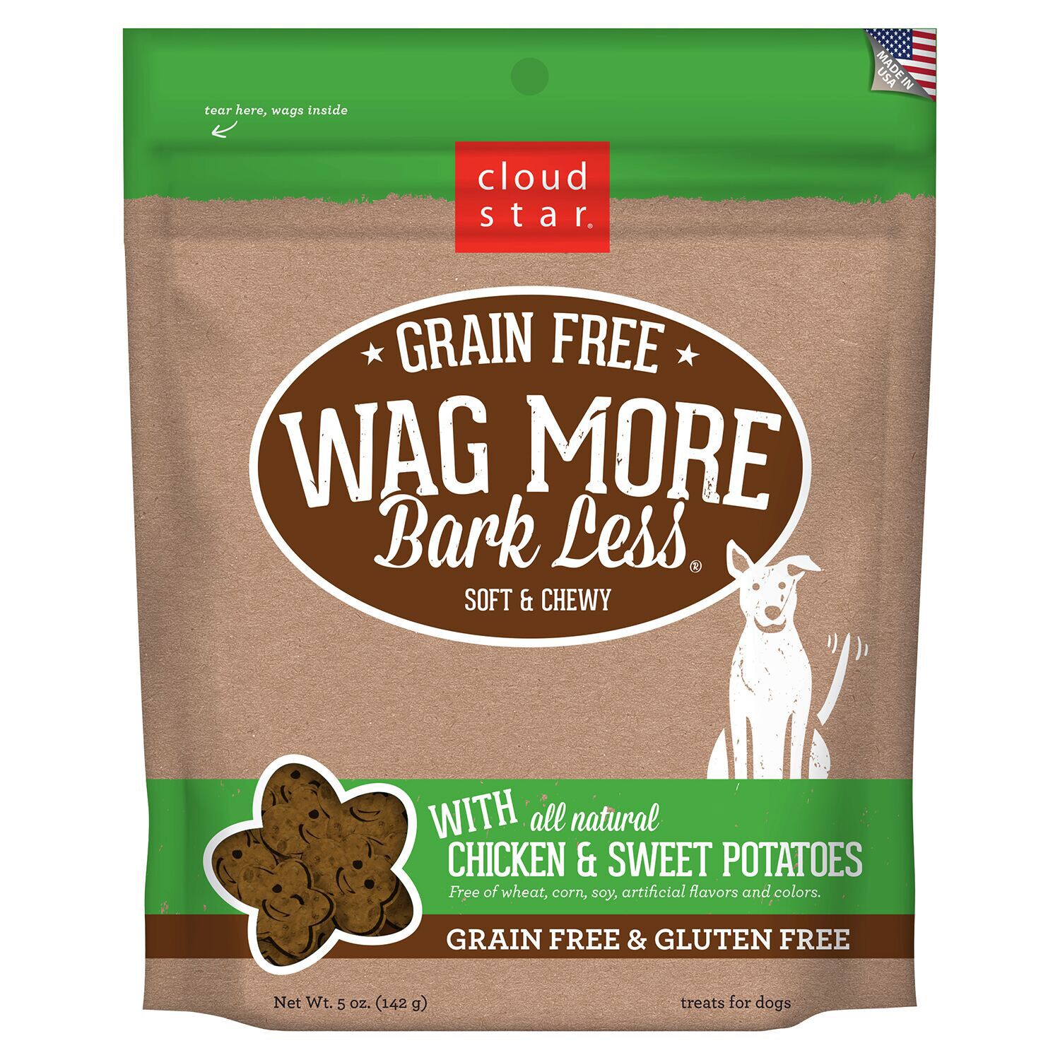 Wag More Bark Less Cloud Star Grain Free Soft & Chewy With Chicken & Sweet Potato Dog Treat