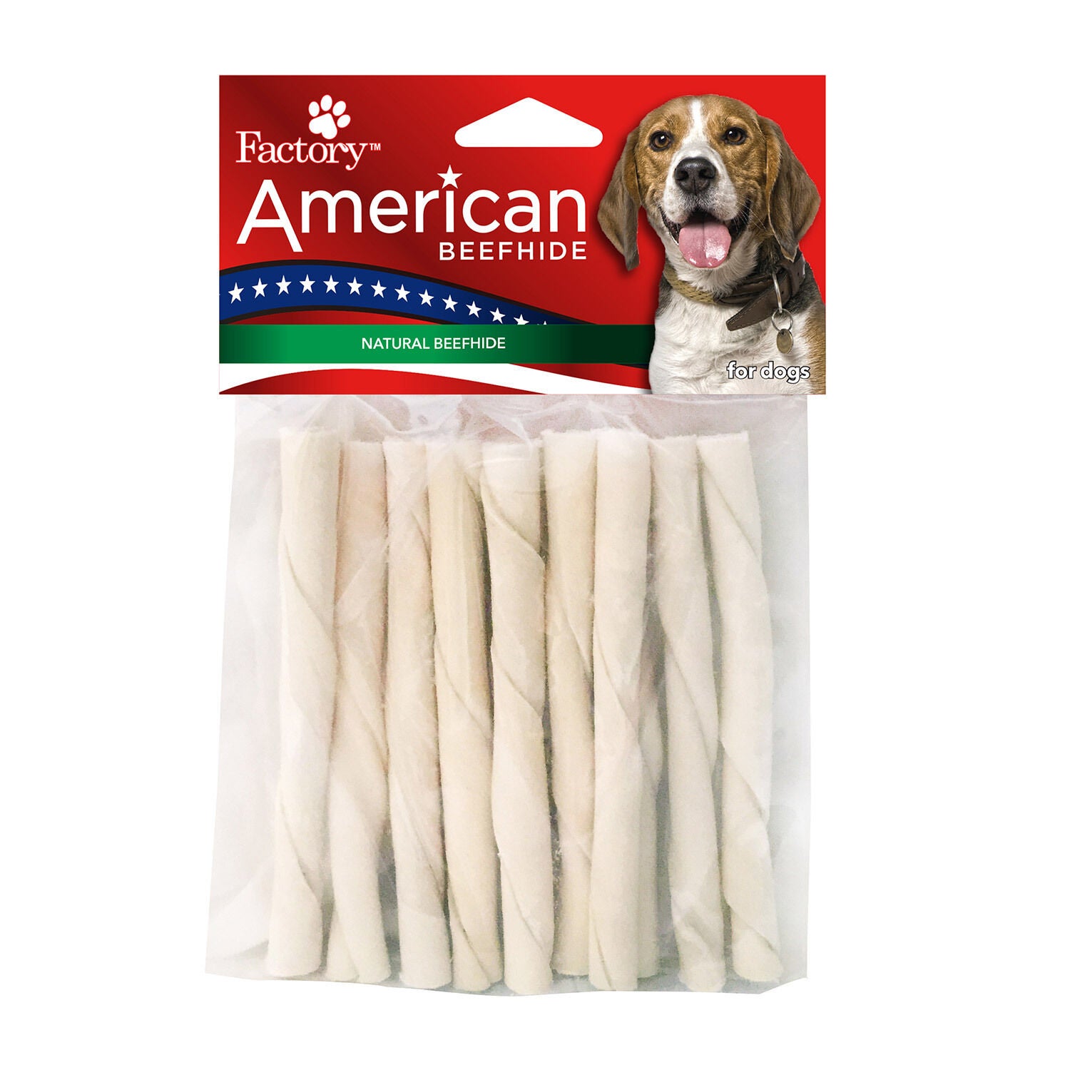 Pet Factory Beefhide Twist Sticks Dog Treat