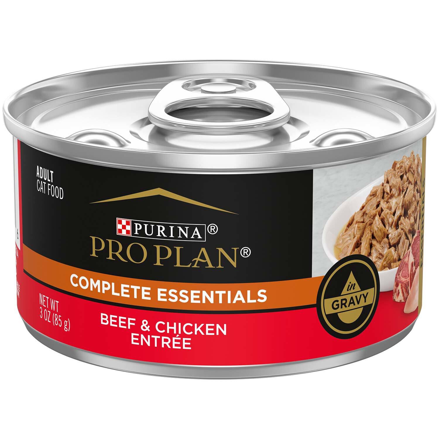 Purina Pro Plan High Protein Wet Cat Food, Beef And Chicken In Gravy Entree