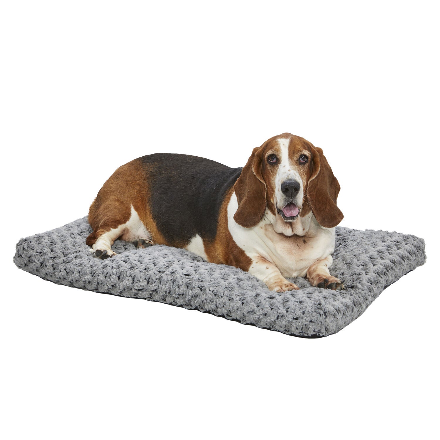 Midwest Quiet Time Ombre Gray Swirl Fur Dog Bed, 48"