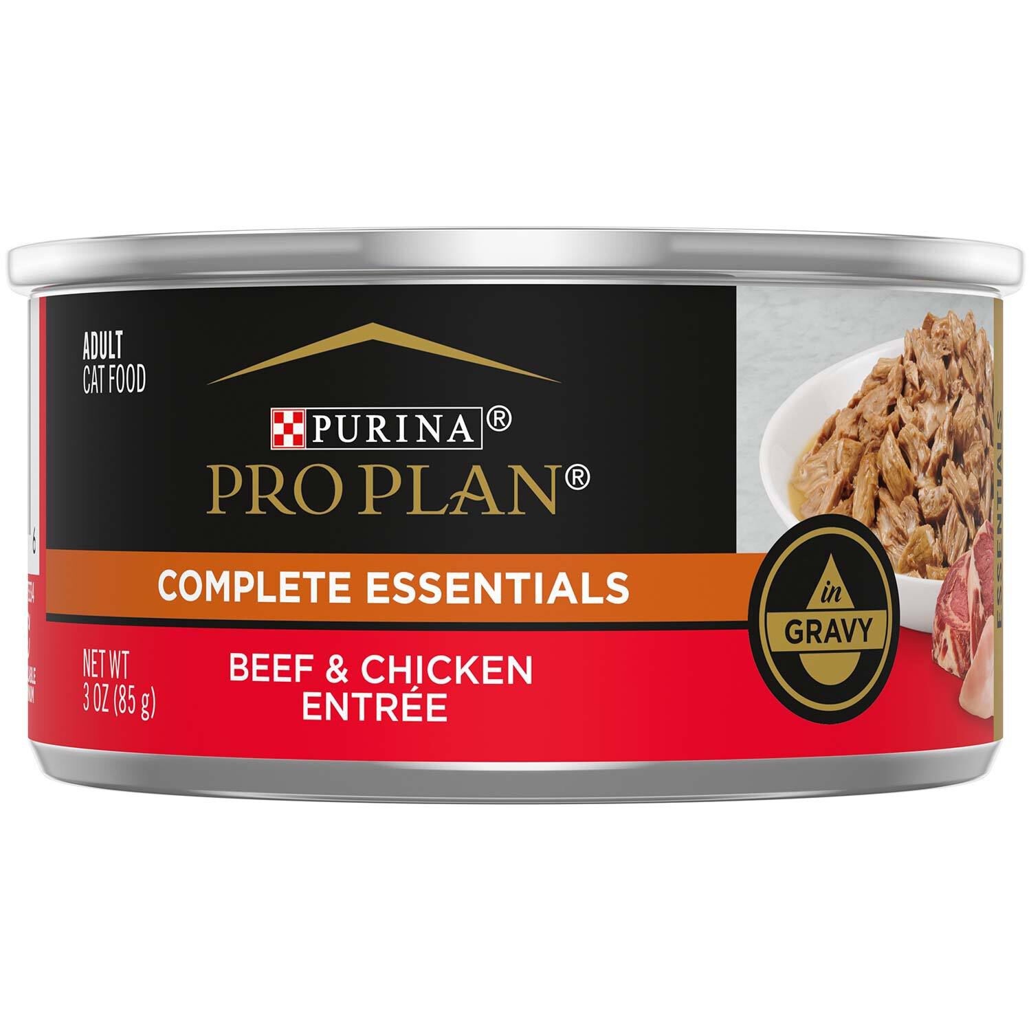 Purina Pro Plan High Protein Wet Cat Food, Beef And Chicken In Gravy Entree