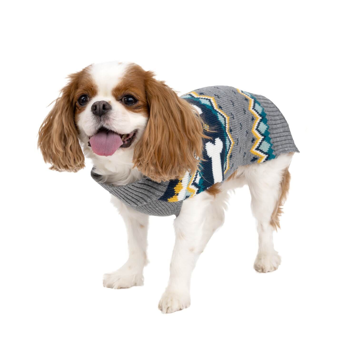 Simply Dog Grey Bone Fall Dog Sweater