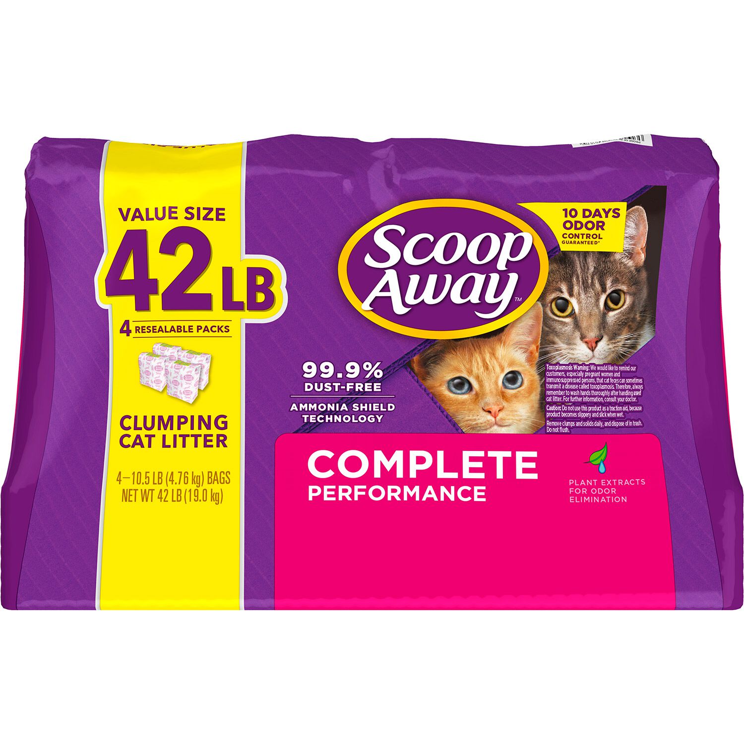 Scoop Away Complete Performance Scoopable Scented Cat Litter, 42 Lbs