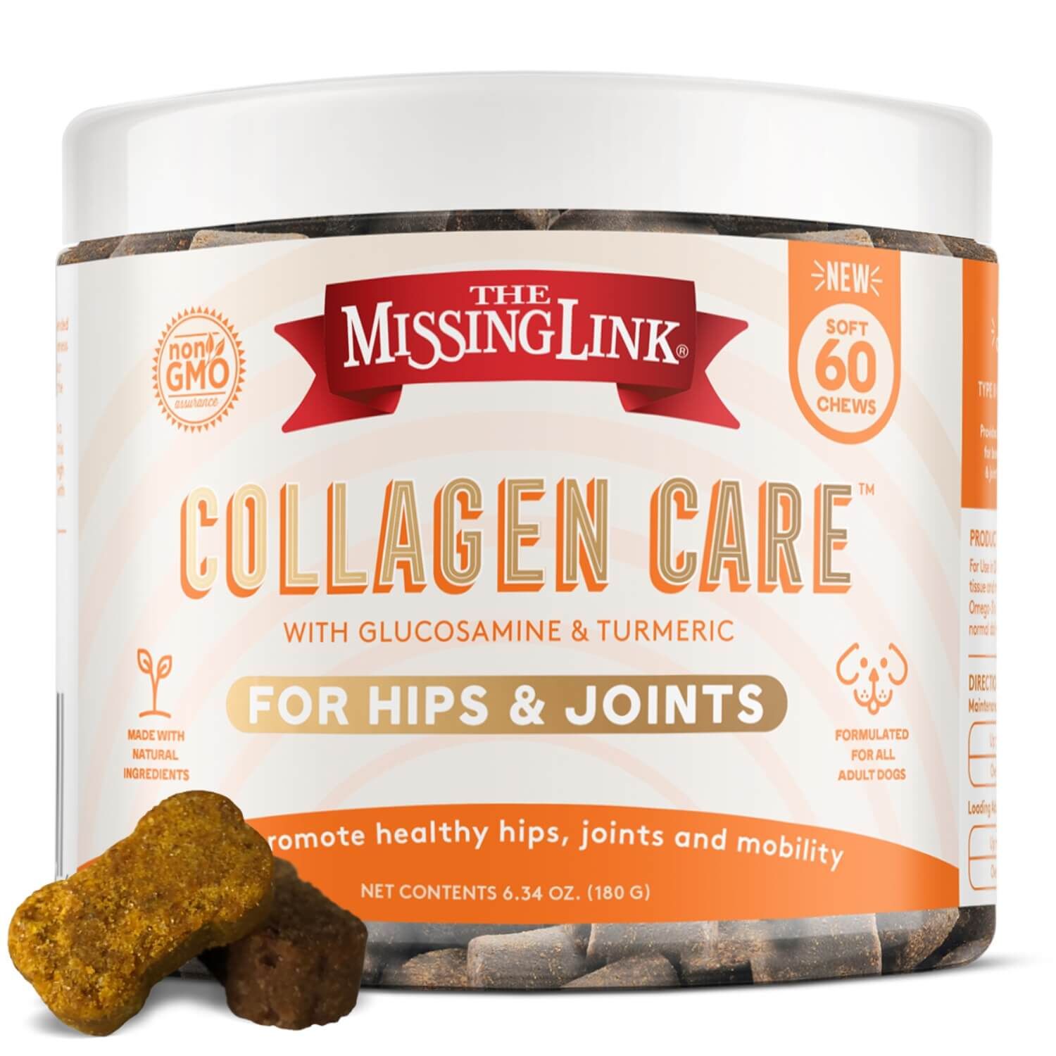 The Missing Link Collagen Care&trade; Soft Chews Hips & Joints, 60 Count Jar