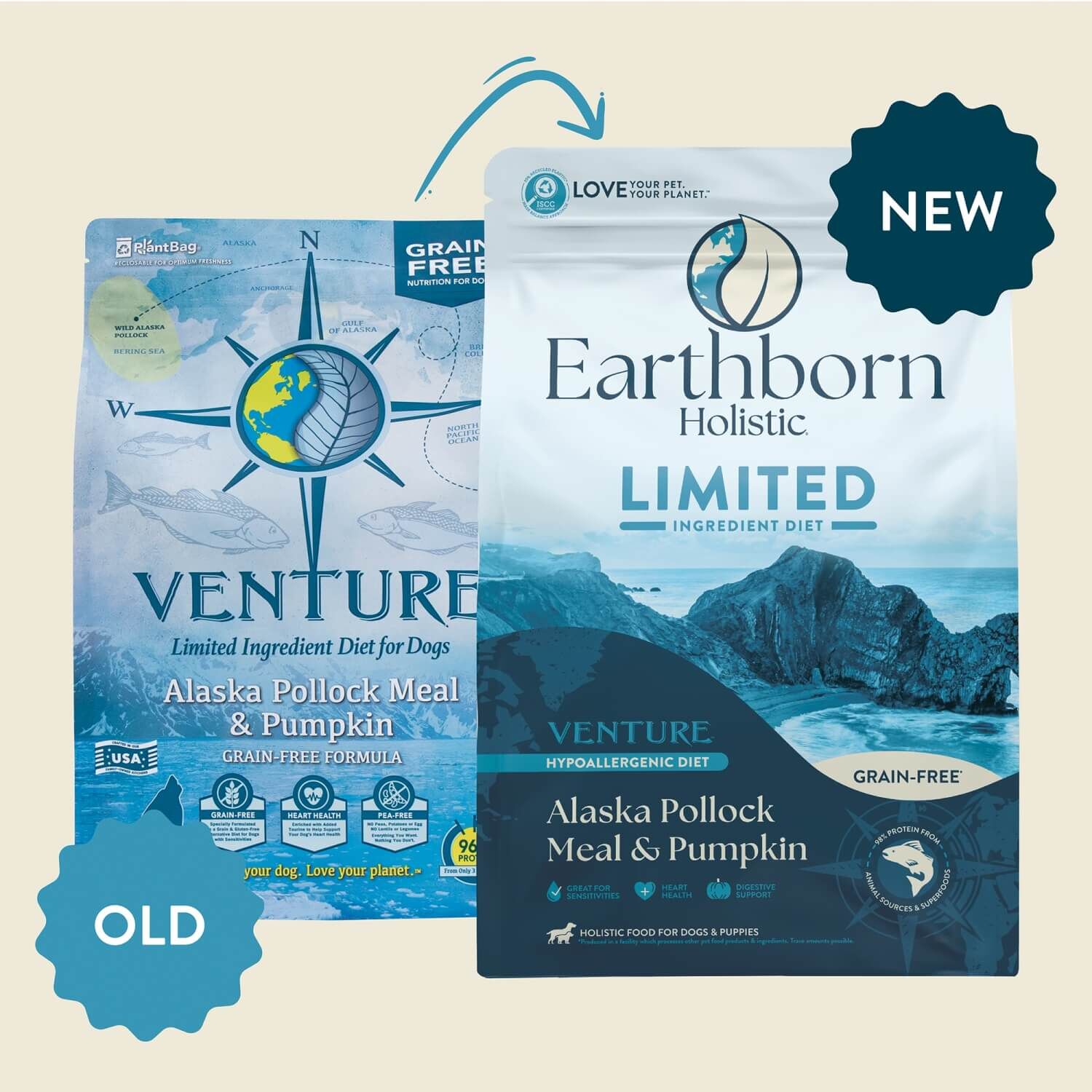 Earthborn Holistic Venture Limited Ingredient Alaska Pollock Meal & Pumpkin Grain-Free Dry Dog Food