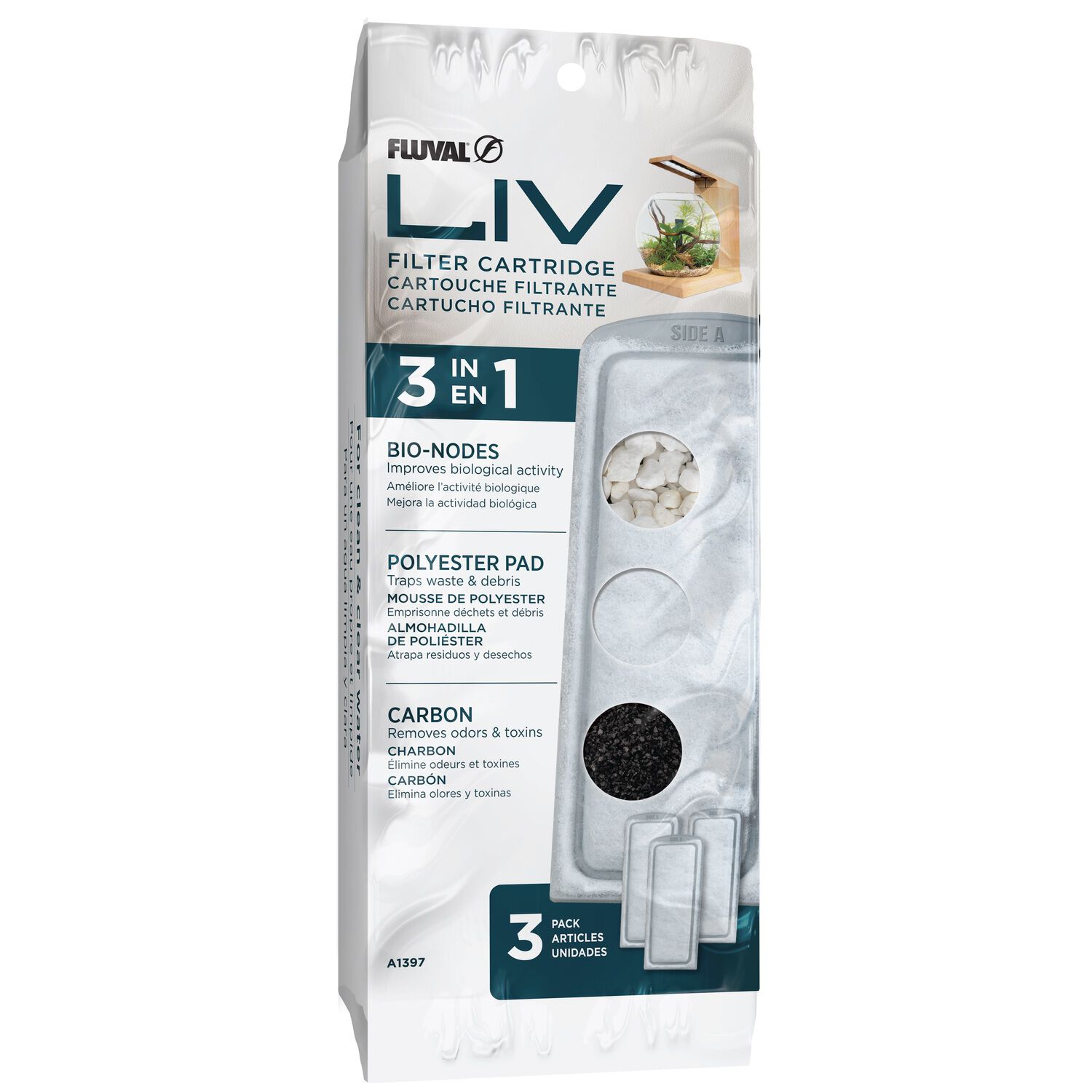 Fluval Liv Filter Cartridge, 3 Pack