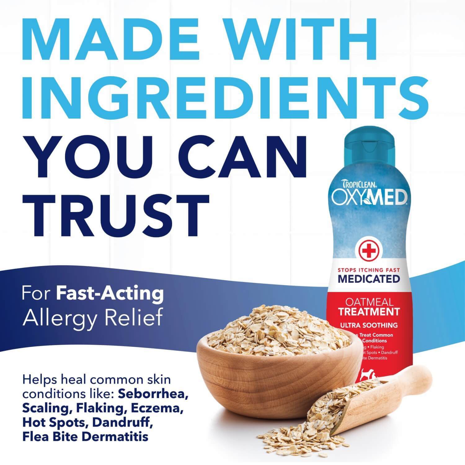 Tropiclean Oxymed Medicated Anti-Itch Conditioning Treatment For Dogs & Cats