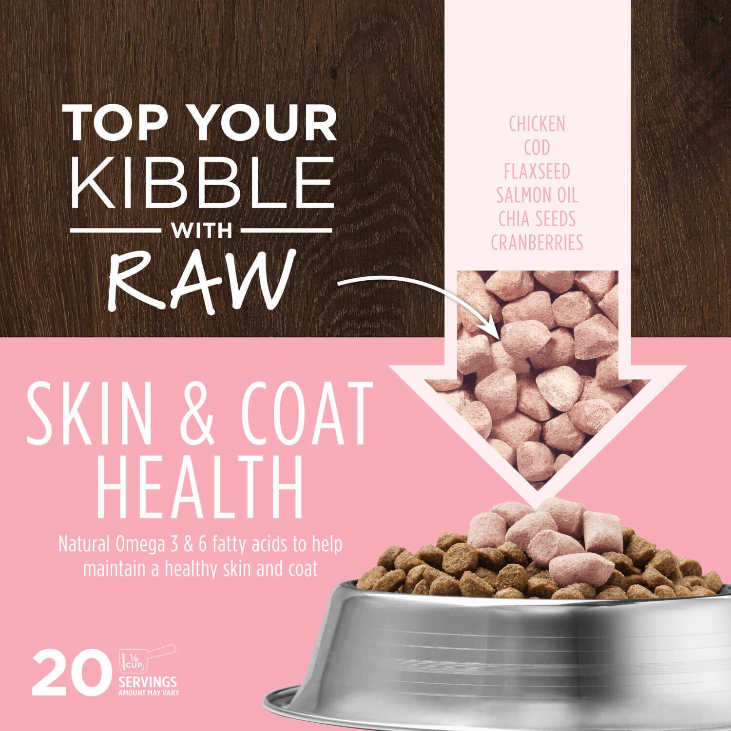 Instinct Freeze-Dried Raw Boost Mixers Grain-Free Skin & Coat Health Recipe Dog Food Topper