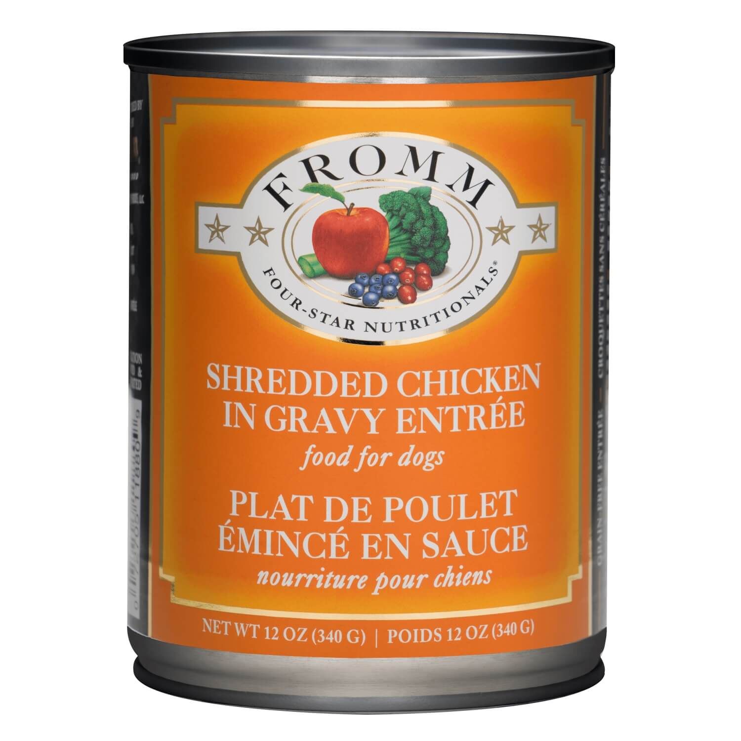 Fromm Four-Star Shredded Chicken In Gravy Entr&eacute;e Food For Dogs 12 Oz