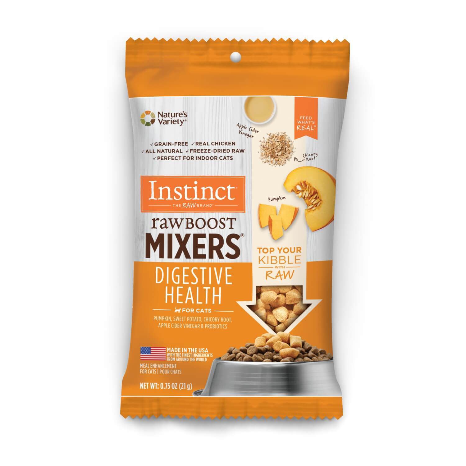 Instinct Raw Boost Mixers Digestive Health Freeze-Dried Chicken Cat Food Topper, 0.75 Oz