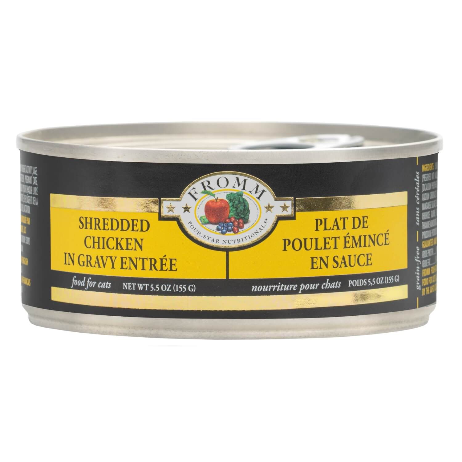 Fromm Four-Star Shredded Chicken In Gravy Entr&eacute;e Food For Cats 5.5 Oz