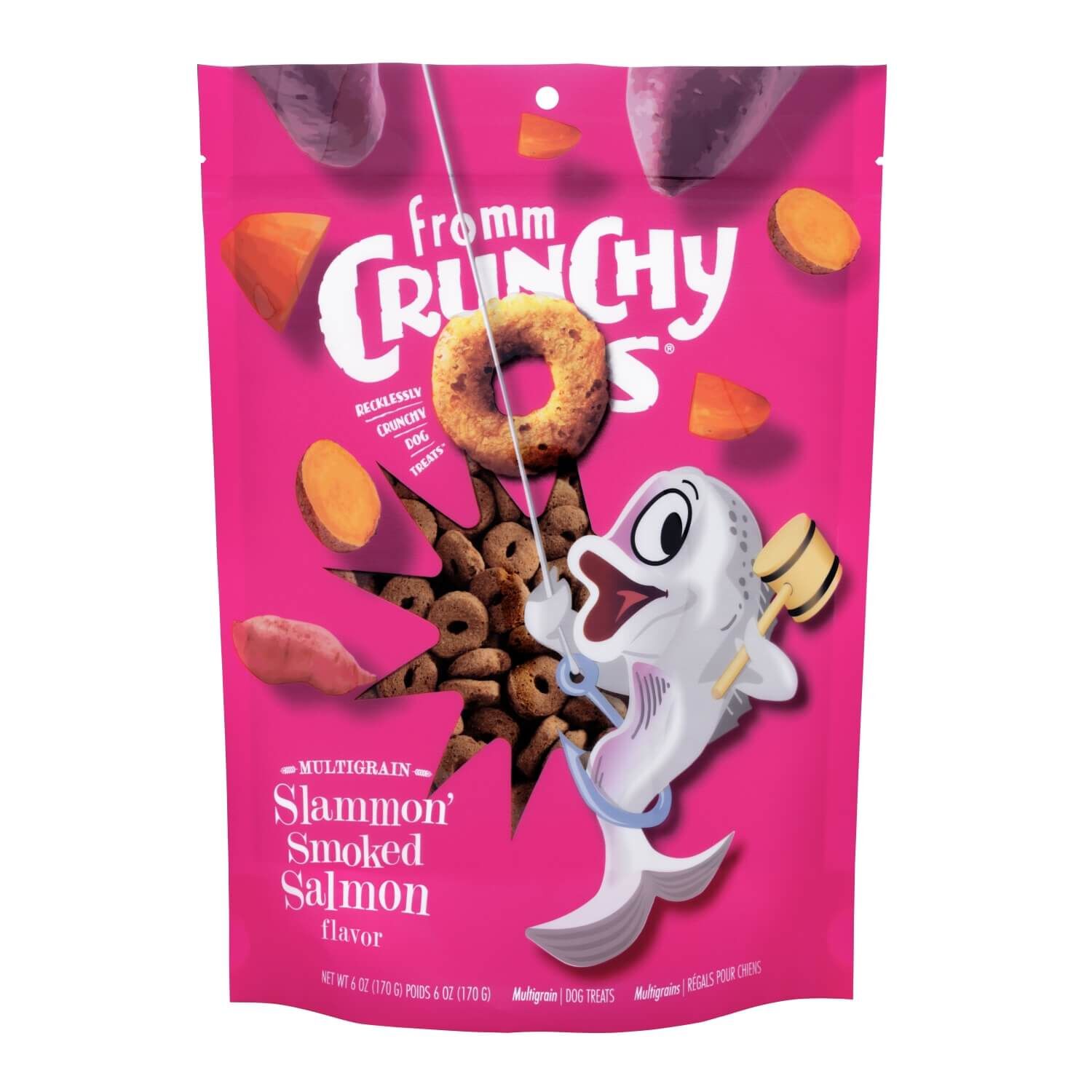 Fromm Crunchy Os Slammon' Smoked Salmon Flavor Treats For Dogs 6 Oz