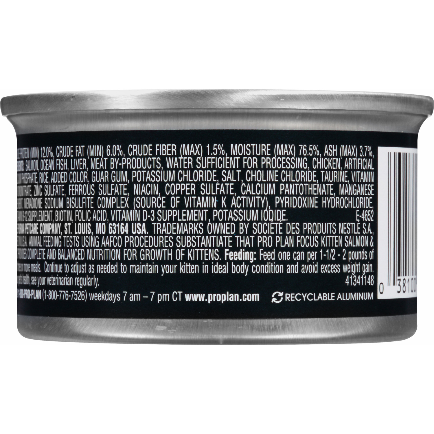 Purina Pro Plan Wet Kitten Food Pate, Salmon And Ocean Fish Entree, 3Oz